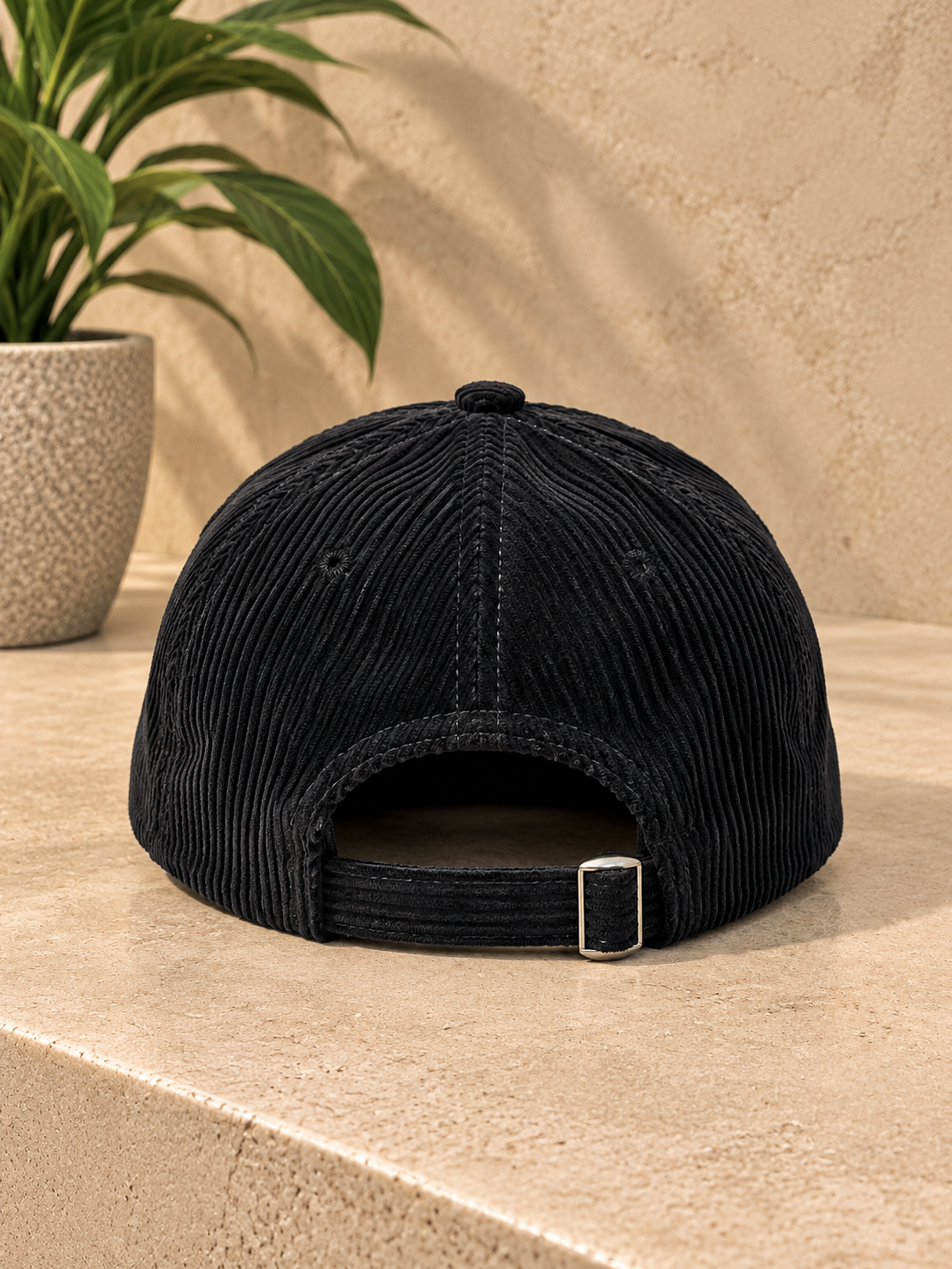 Casquette C velours noir