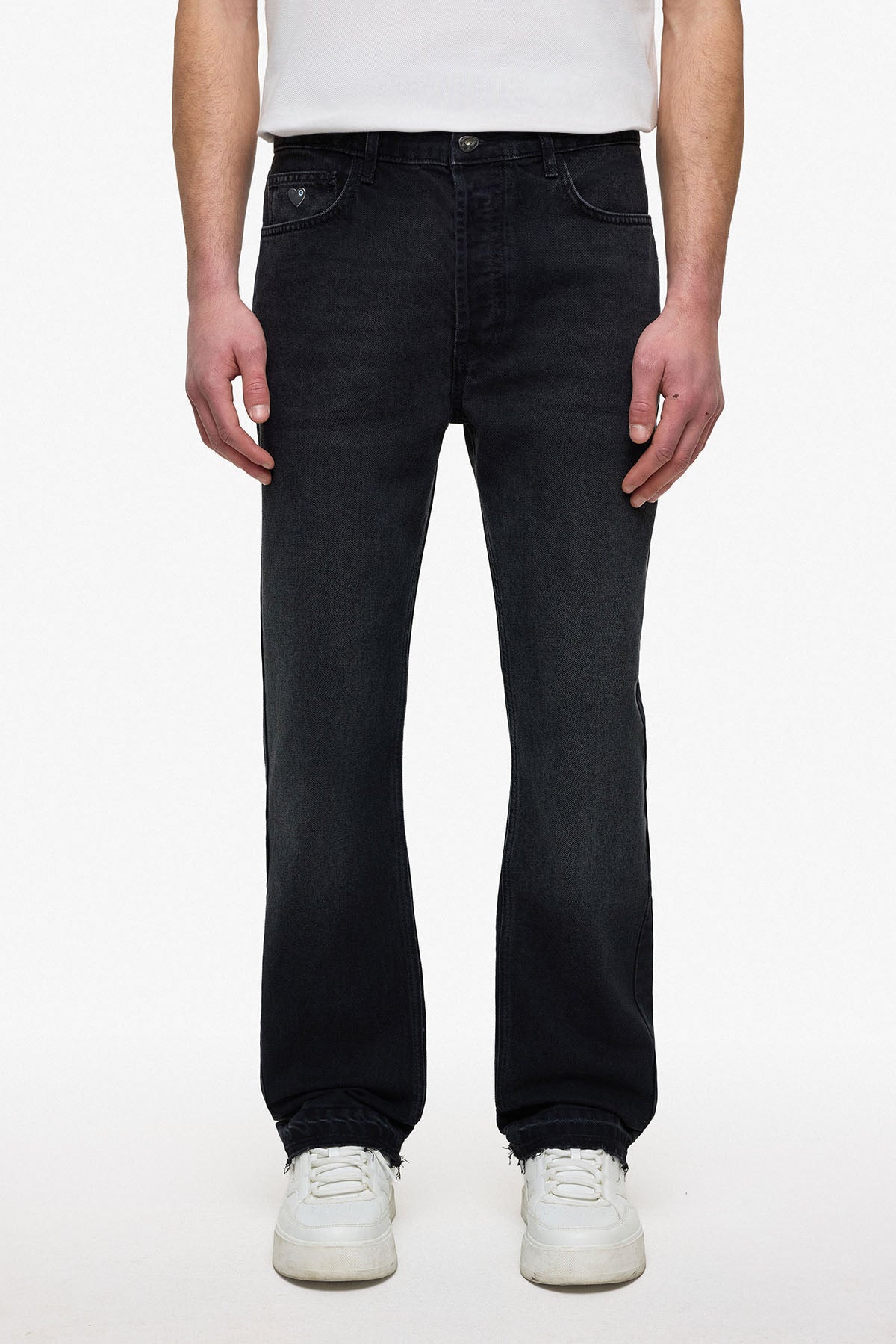 Flare Jean coeur gris foncé
