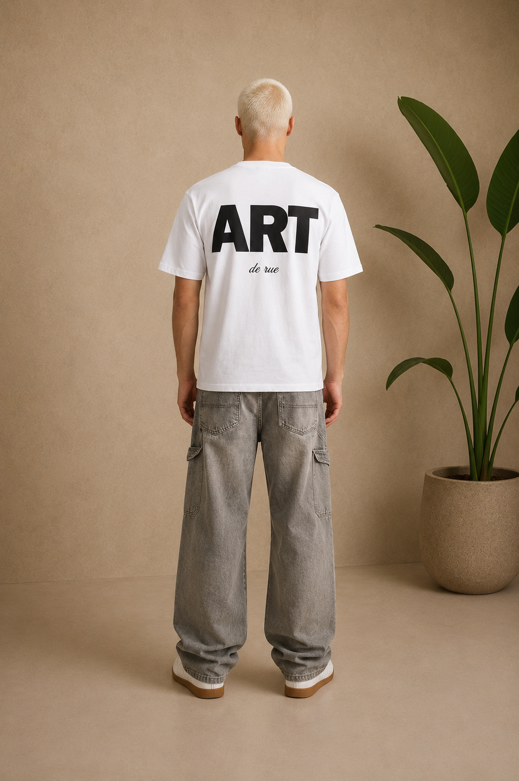 T-Shirt ART futuriste blanc