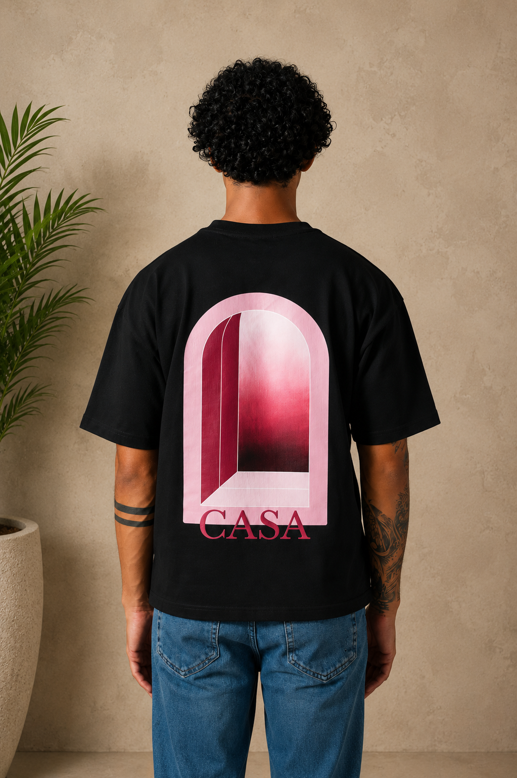 T-Shirt Casa noir / rouge