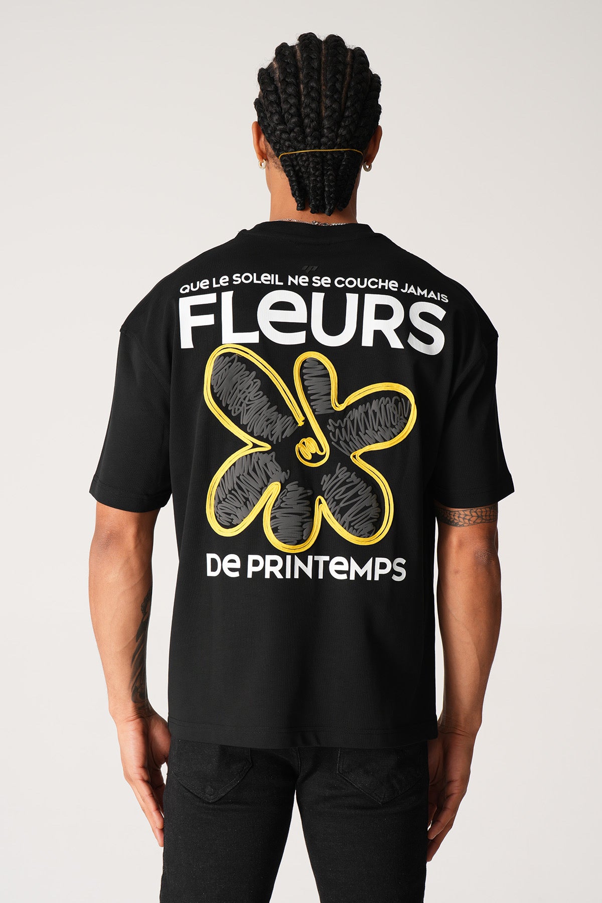 T-Shirt fleur noir