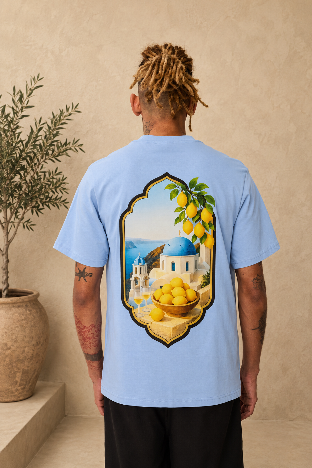 T-Shirt Citron bleu