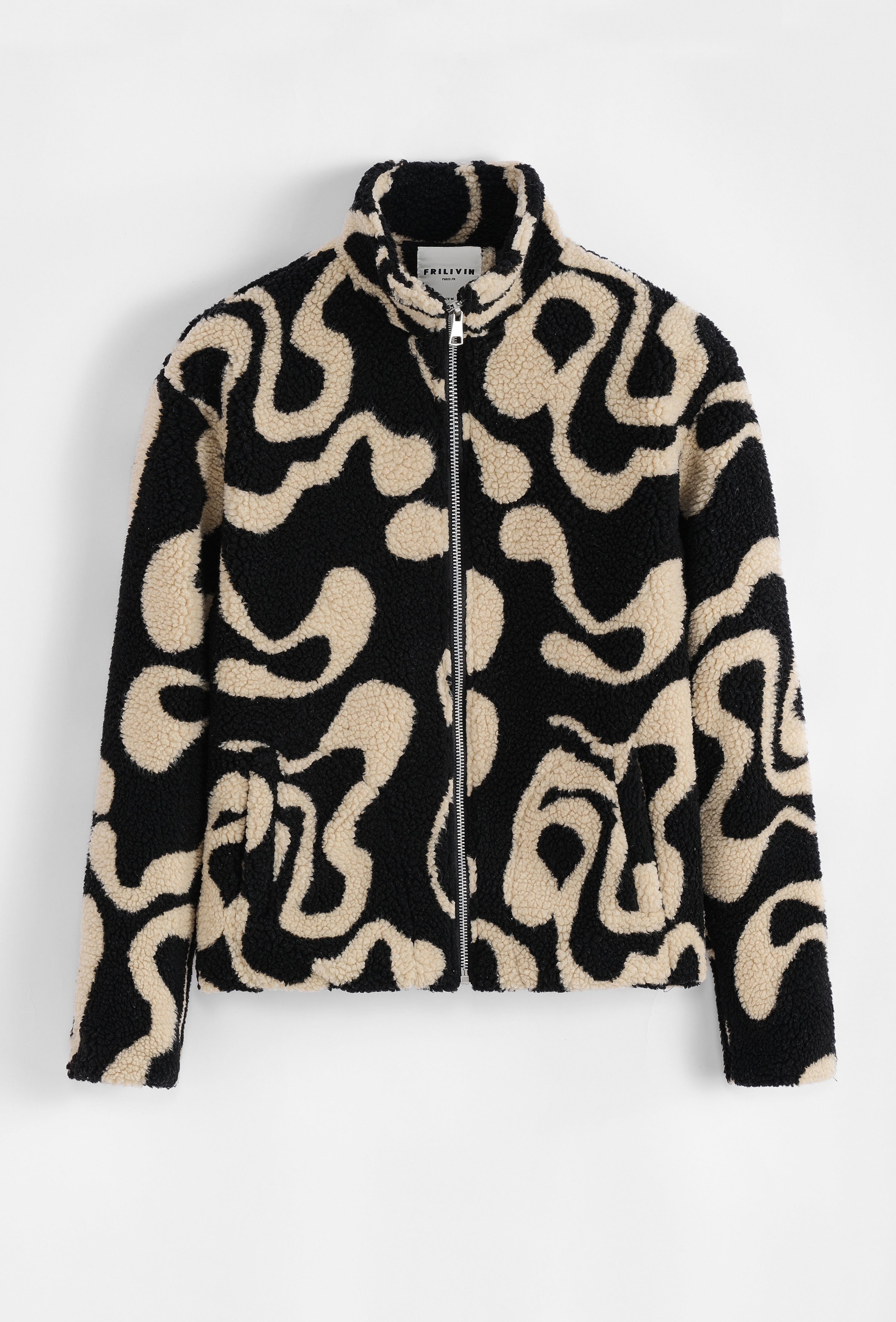 Veste laine beige noir