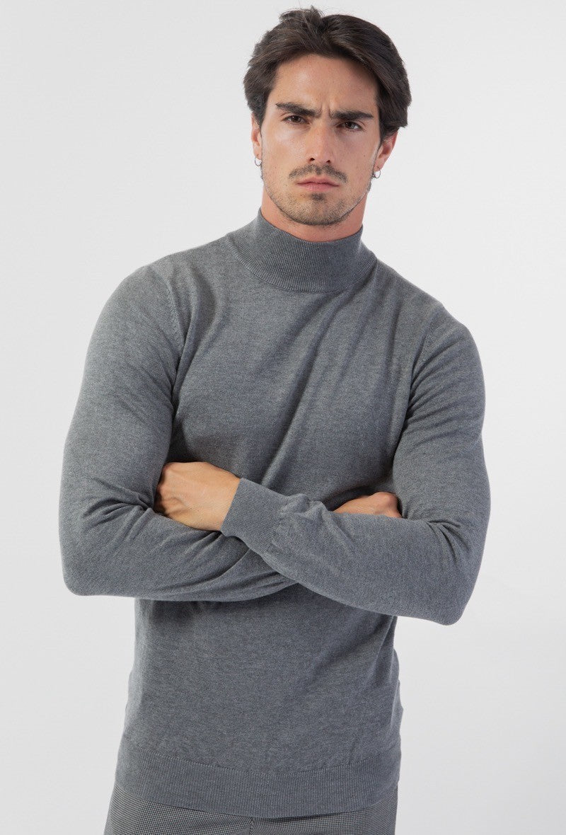 Pull Col montant gris