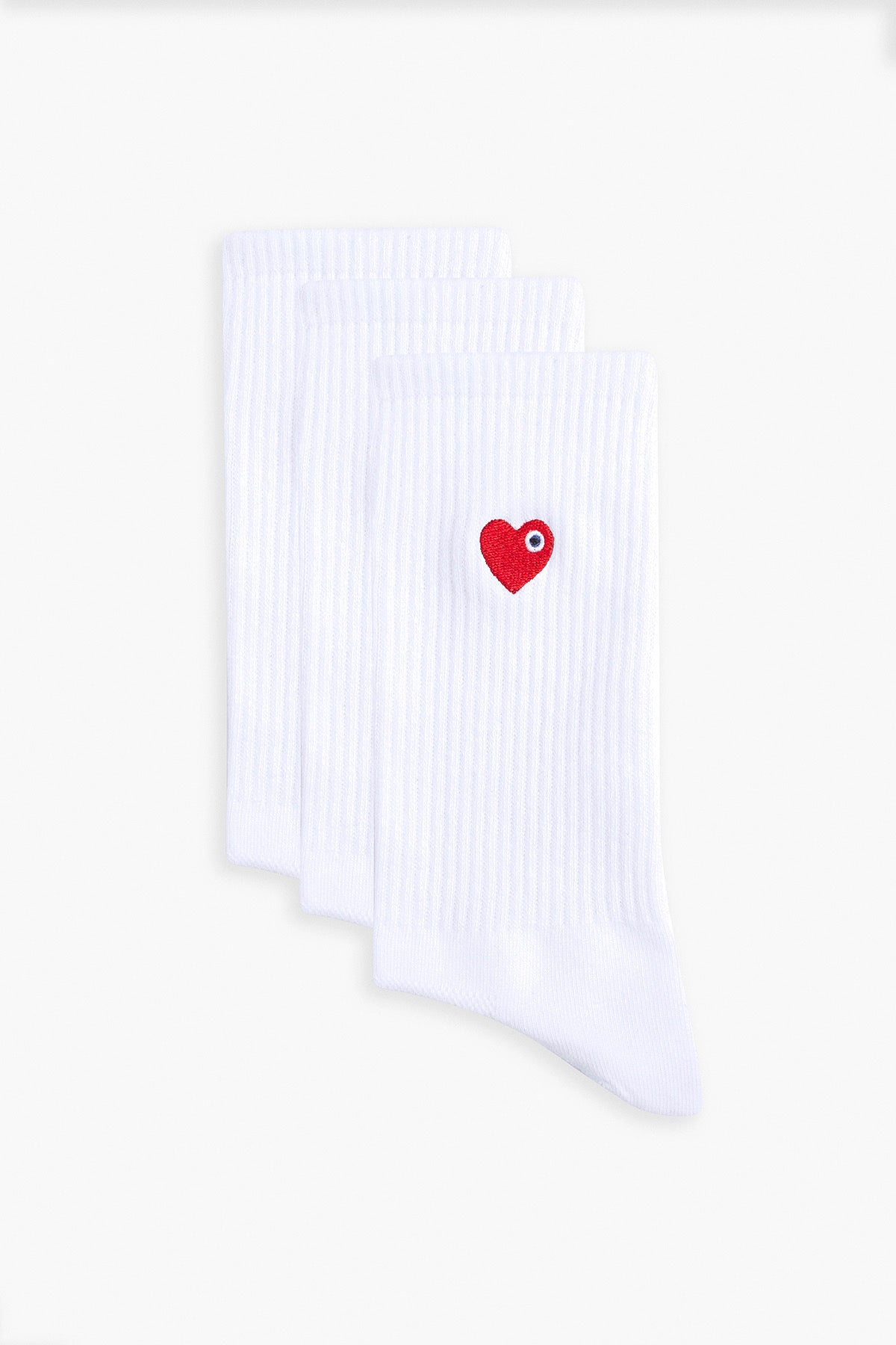 ADJ Chaussettes blanche cœur rouge