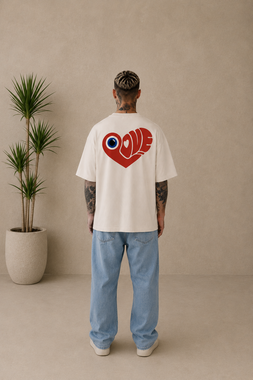 T-shirt Hearts beige