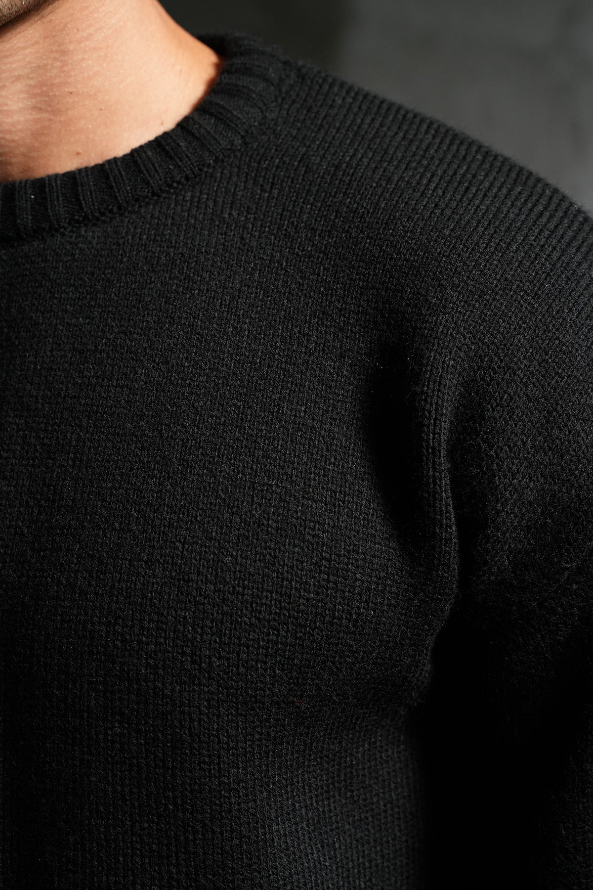 Pull épais maille noir