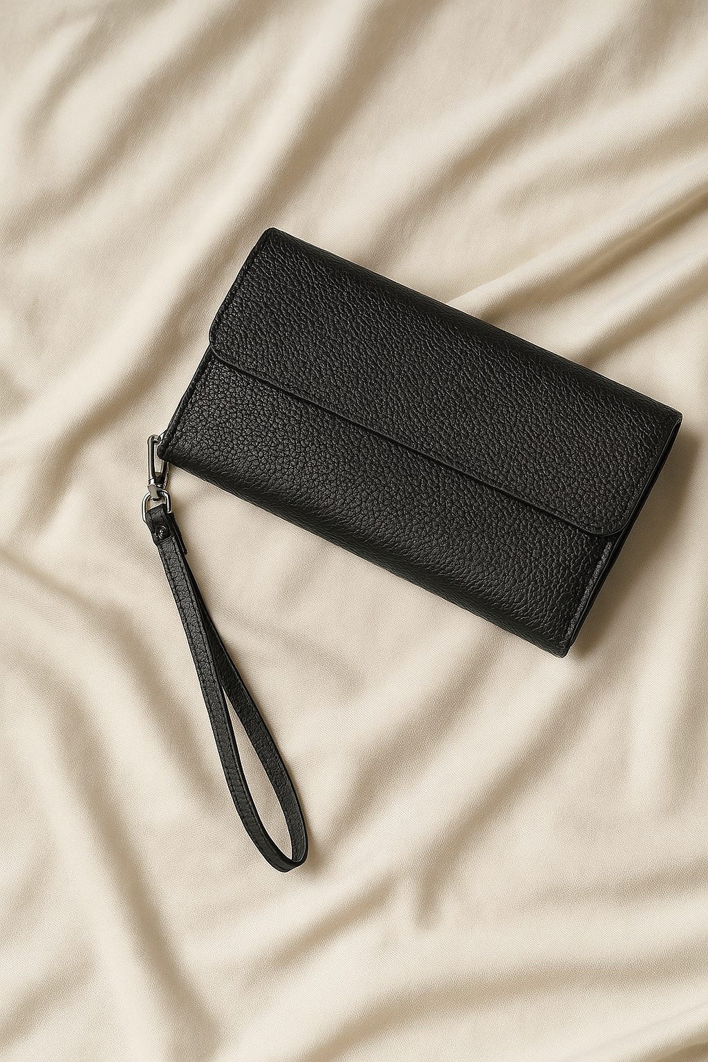 Pochette zip revers noir