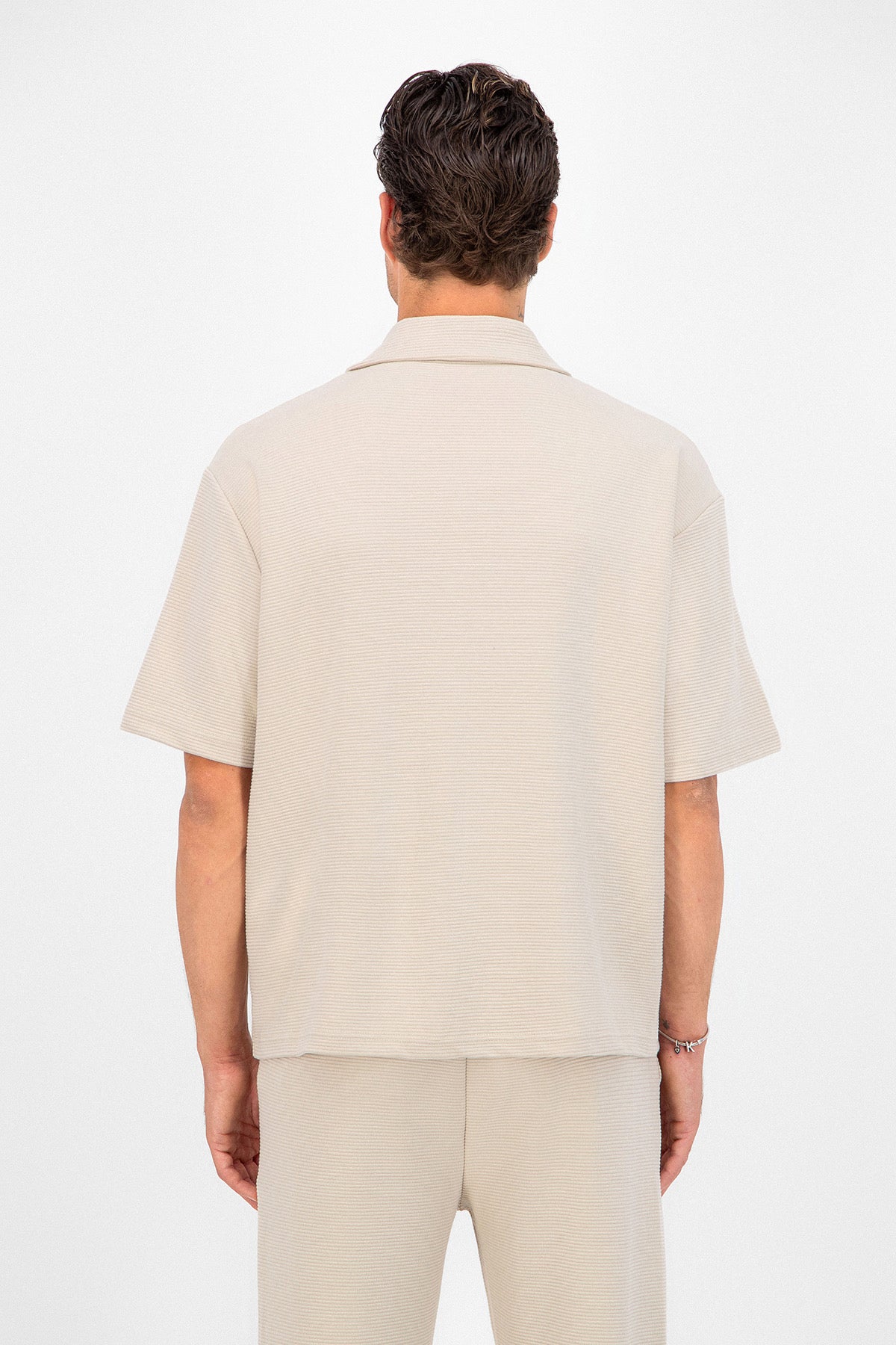 Chemise texturé beige