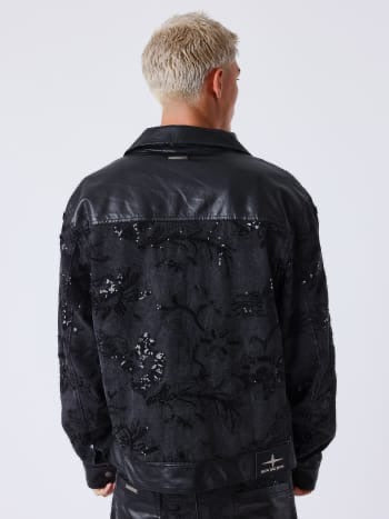 PXP - Veste en jean bling diamant grise