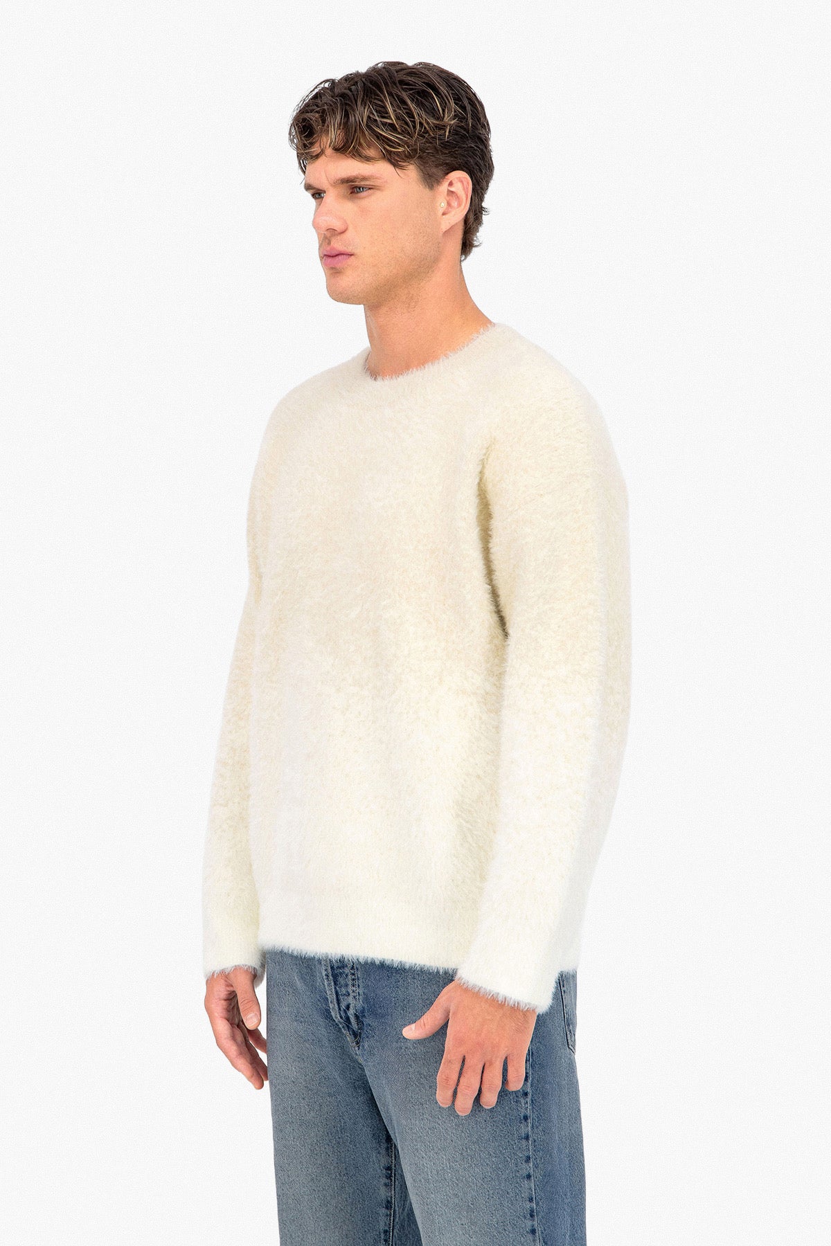 Pull fluffy Snow beige