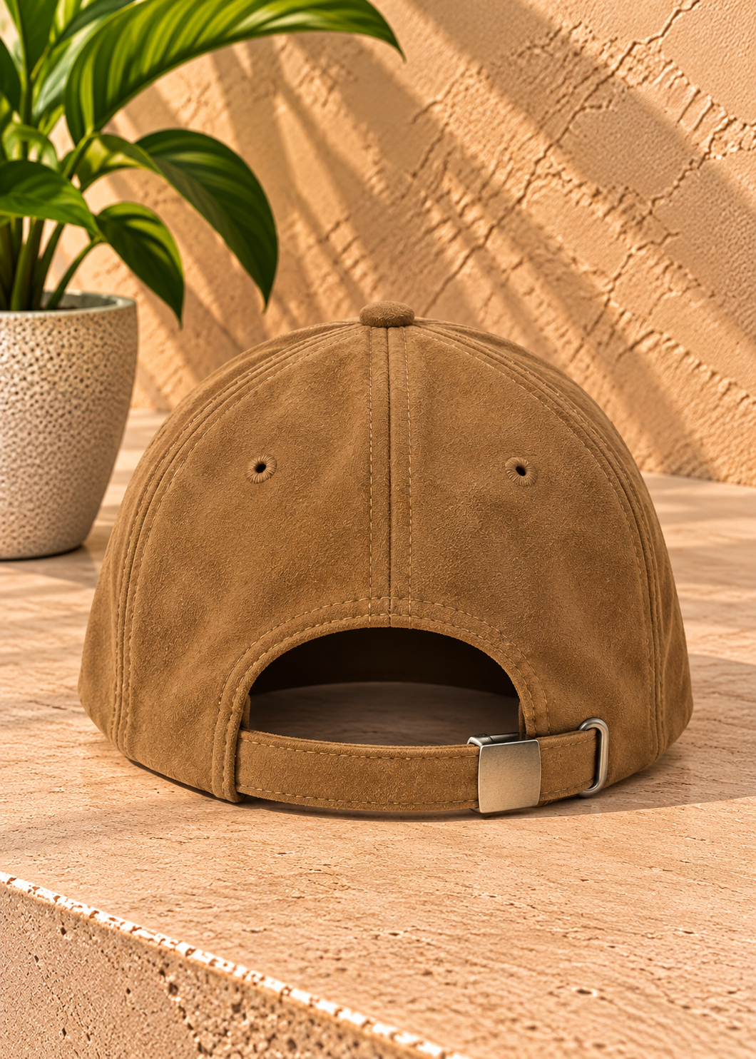 Casquette C daim marron