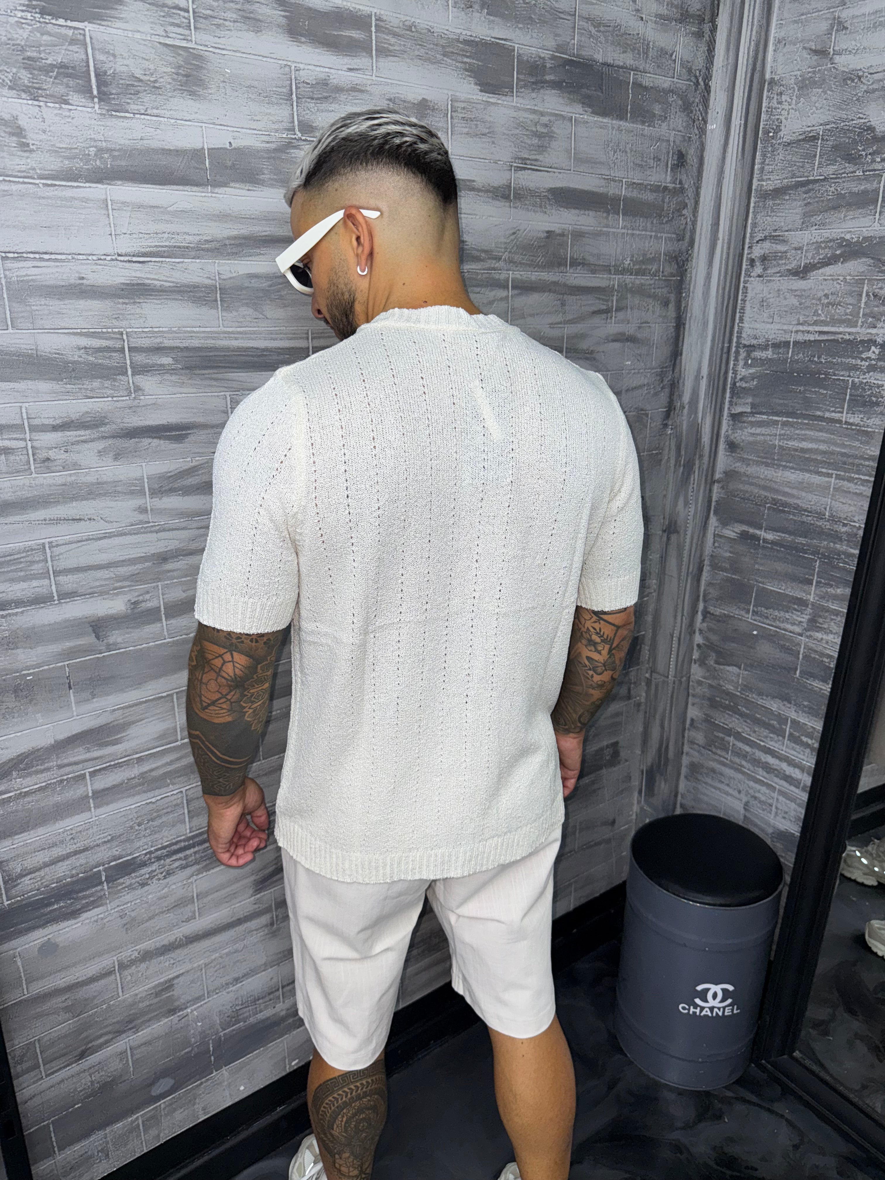 T-shirt maille beige