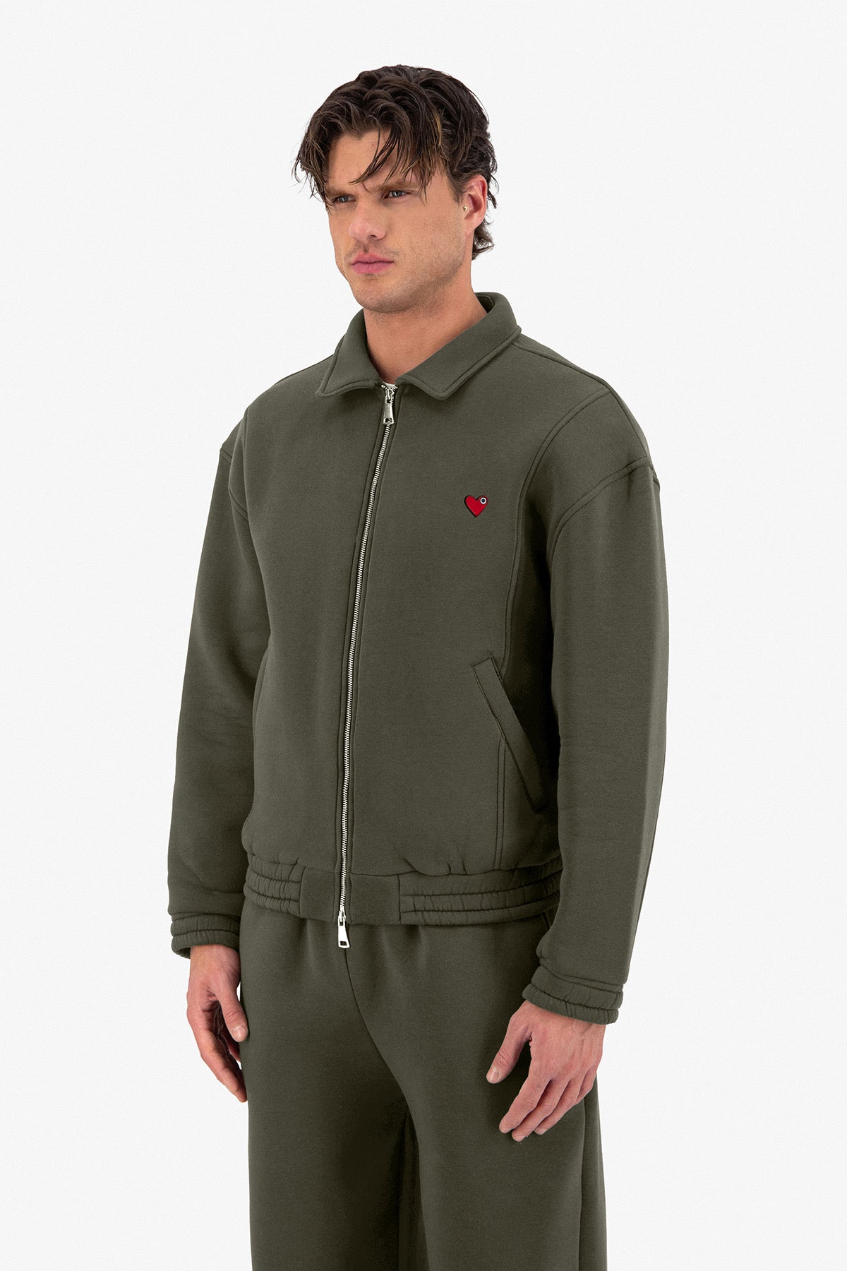 Veste kaki petit cœur