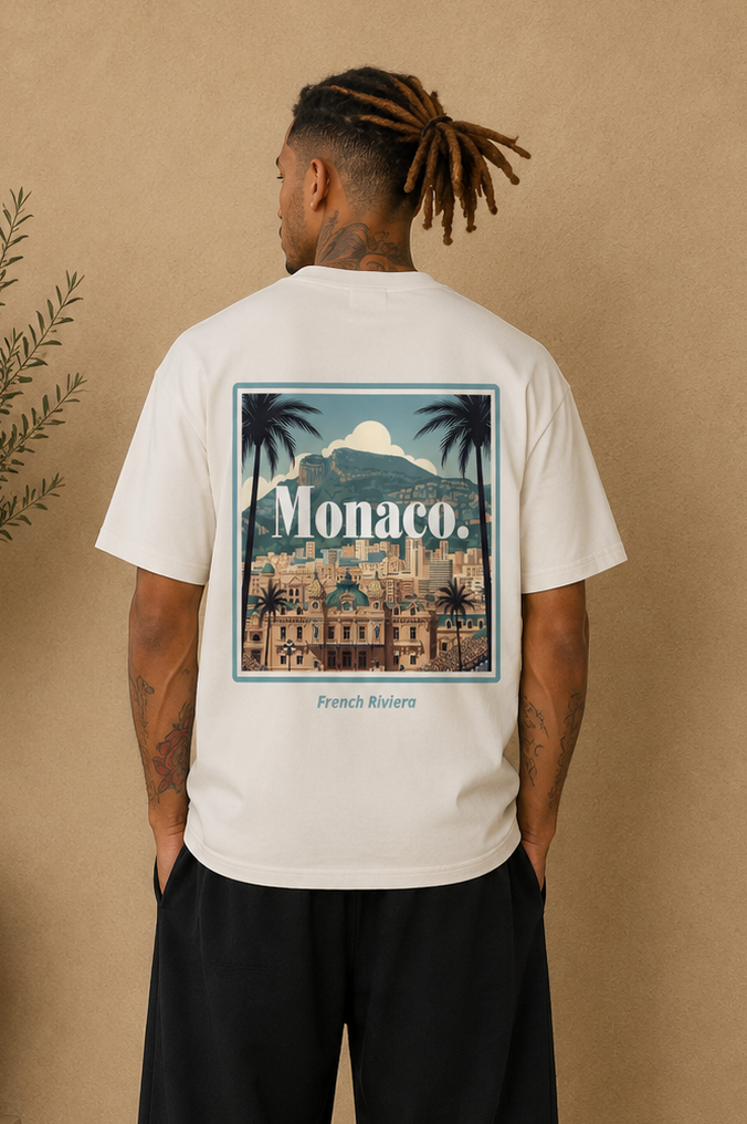 T-Shirt Monaco French Riviera blanc