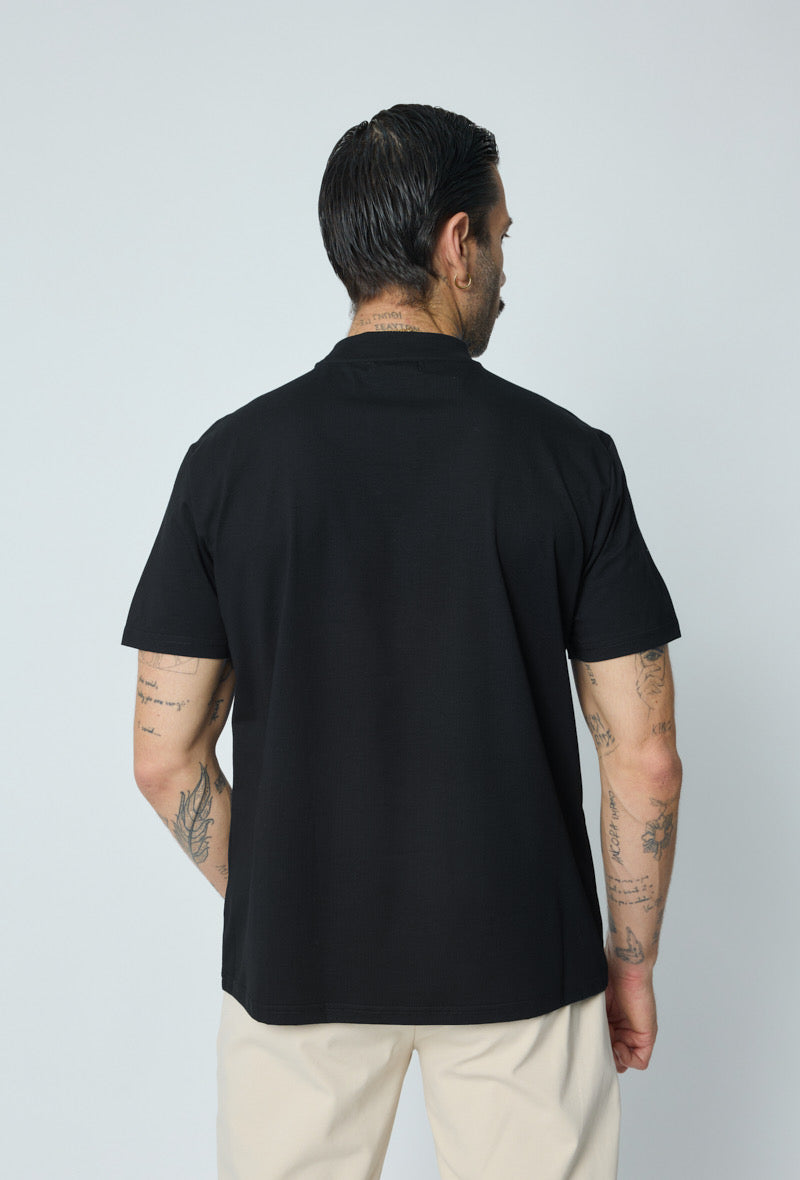 T-shirt col epais noir