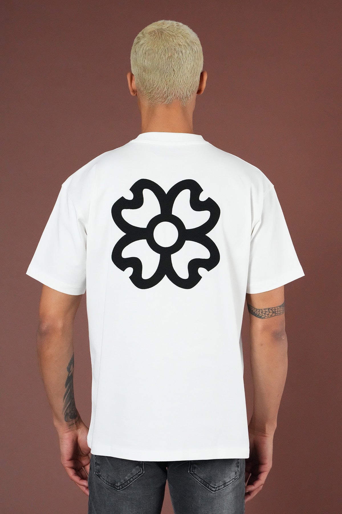 T-Shirt blanc Trèfle noir