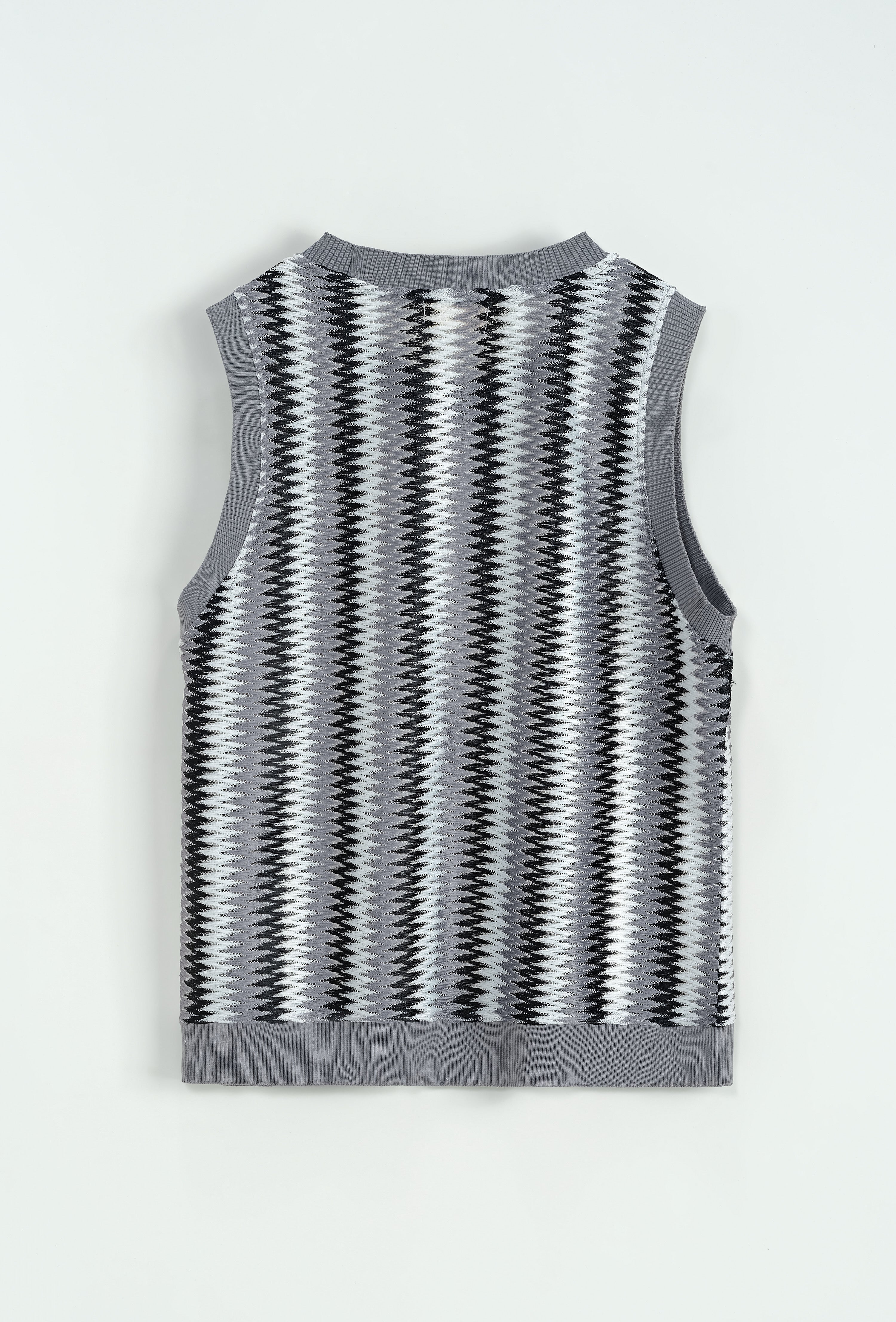 T-shirt Débardeur maille gris noir blanc