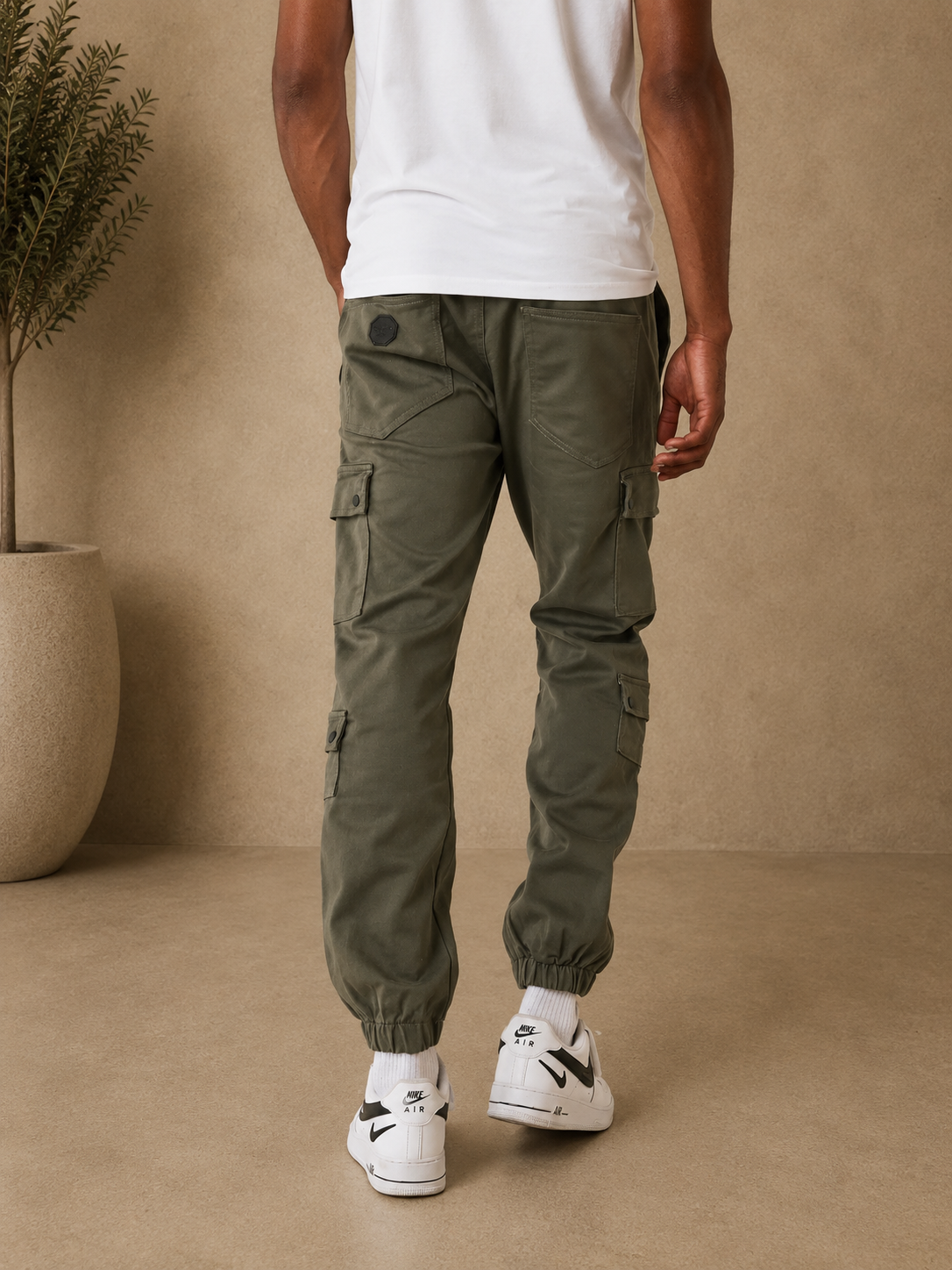 PXP - Pantalon cargo multipoches kaki