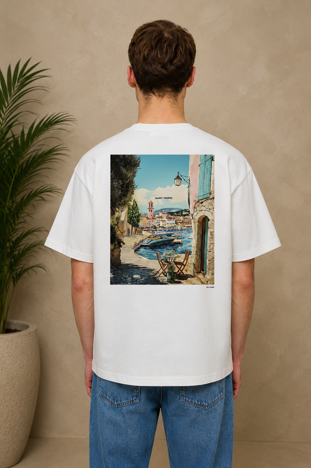 T-shirt ADJ French Riviera blanc
