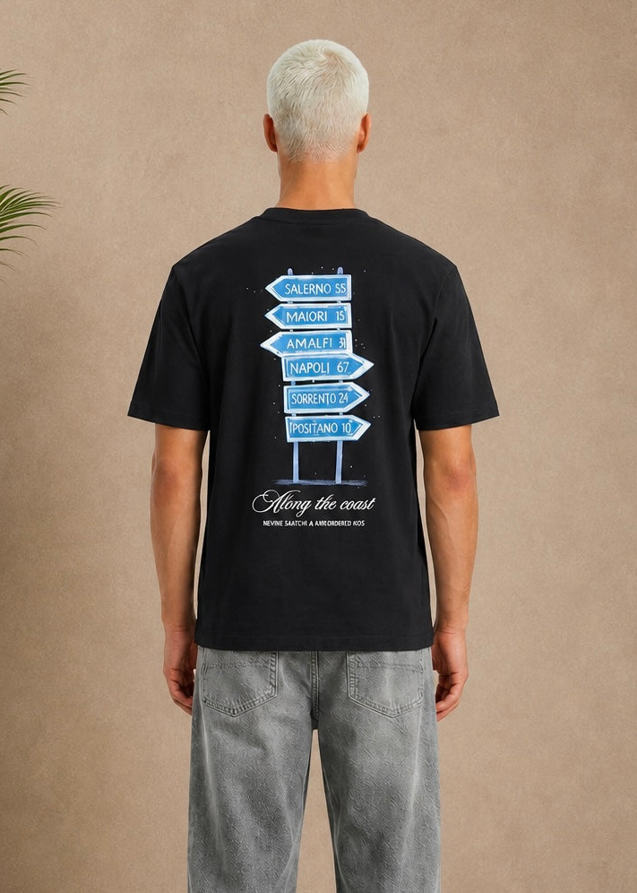 T-shirt Along the Coast noir