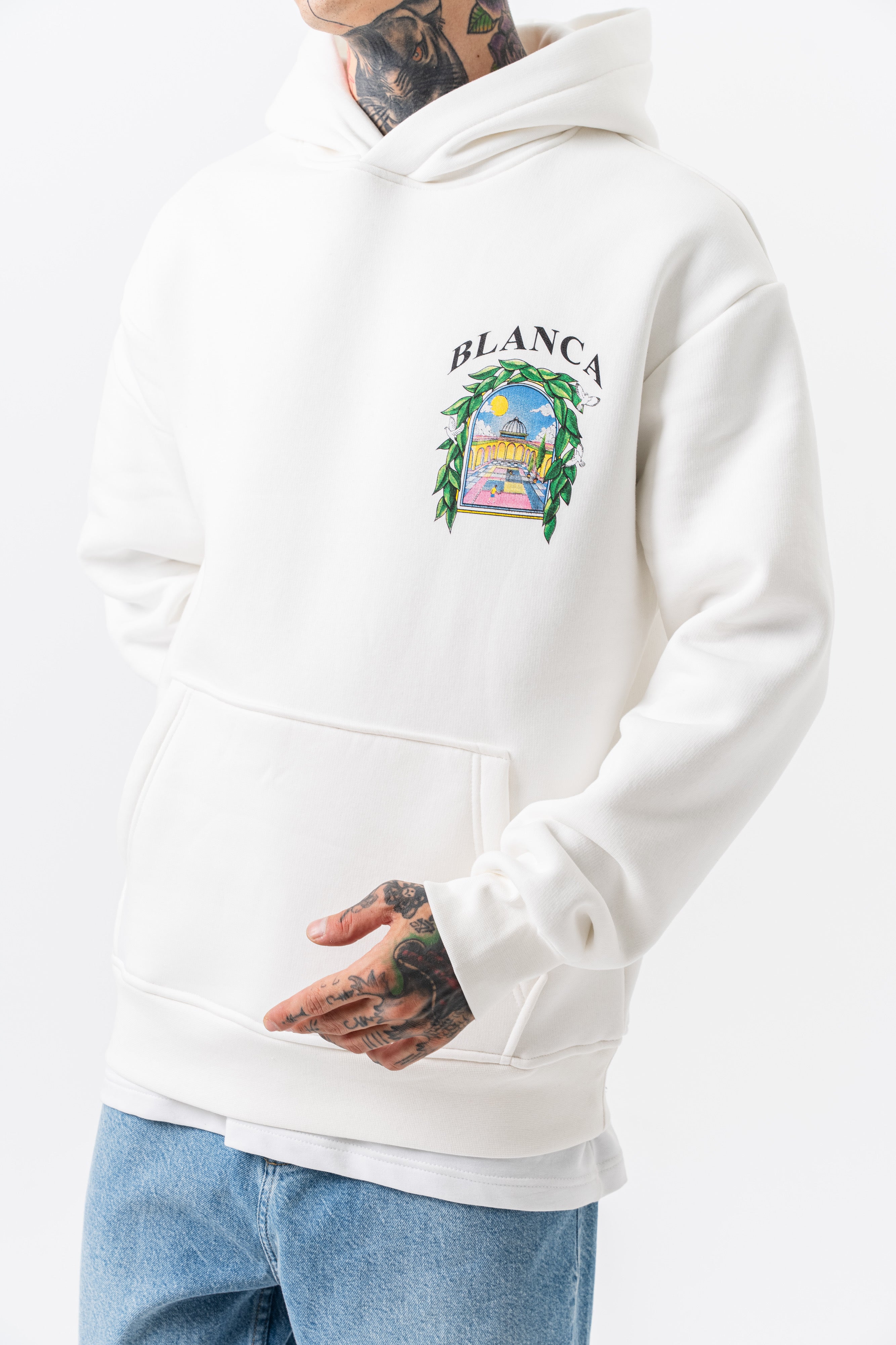 Sweat capuche BLANCA blanc
