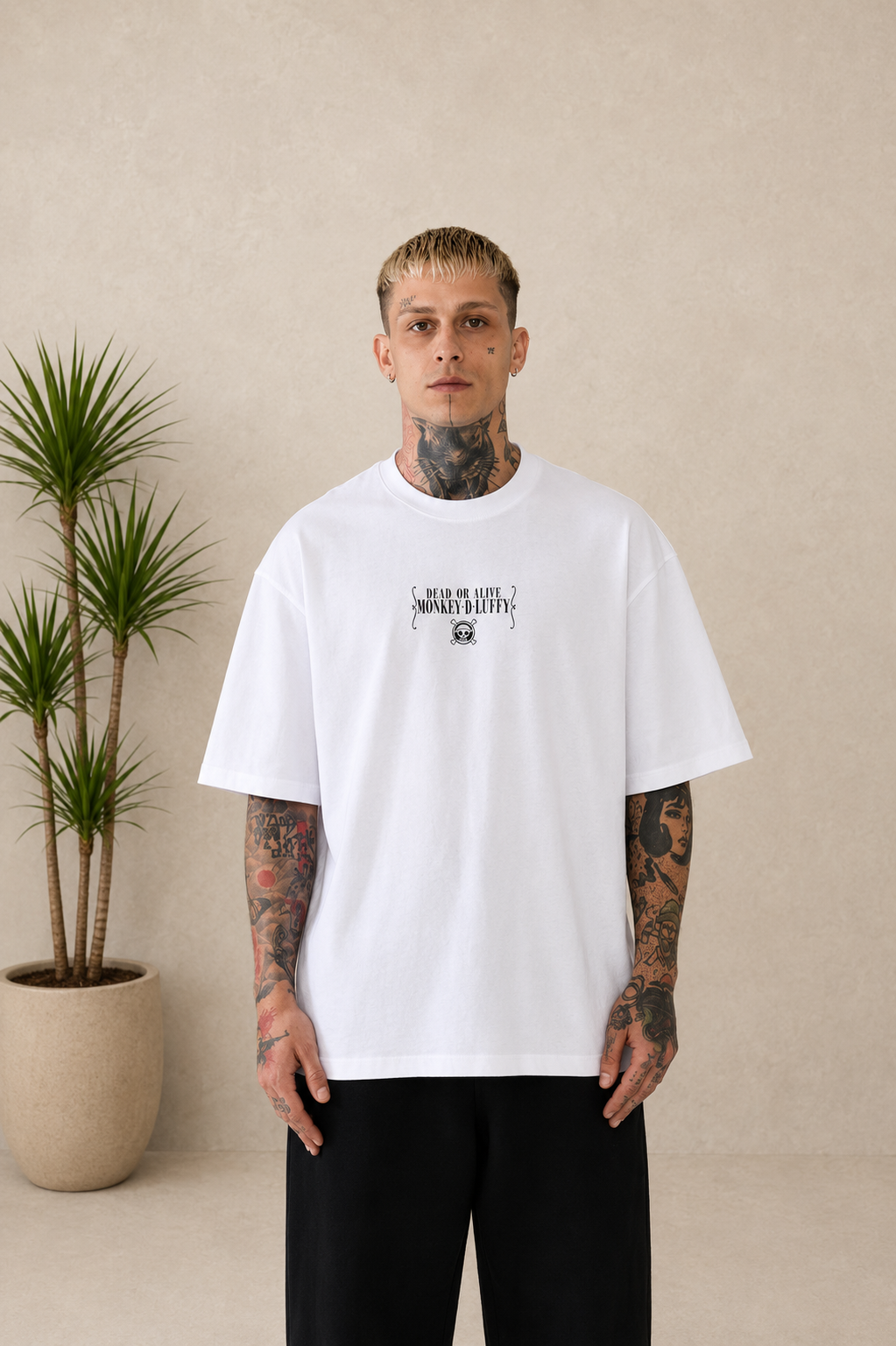 T-shirt Wanted One Peace blanc