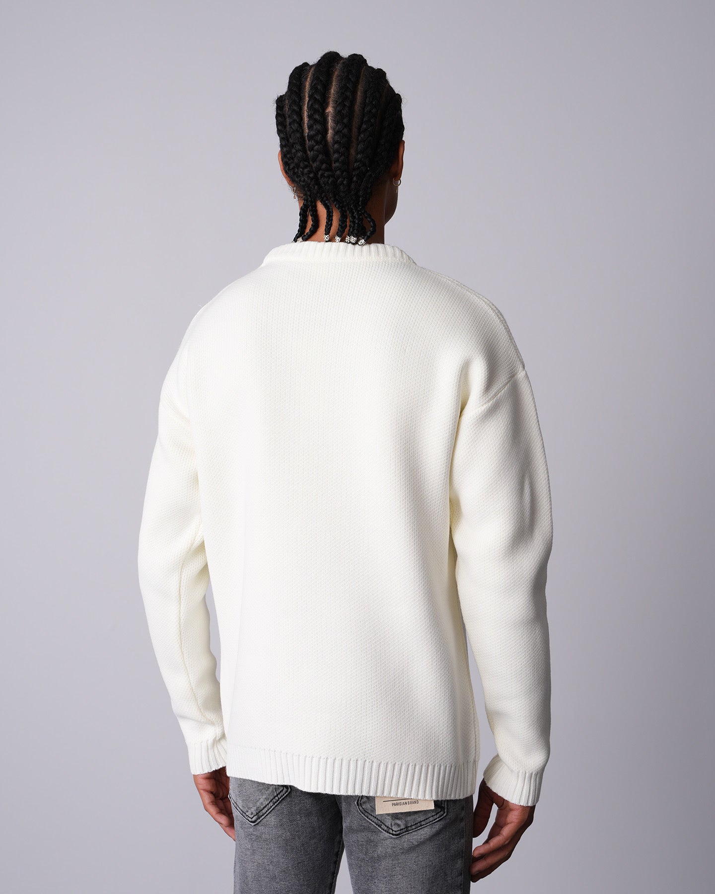 Pull maille blanc H