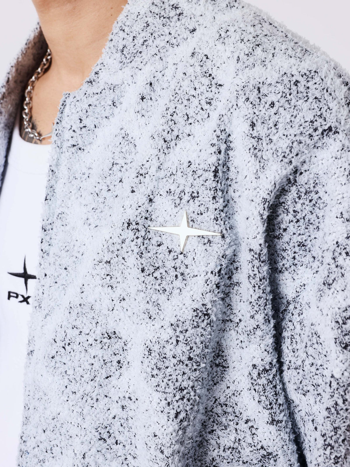 PXP - VESTE MOTIFS A CARREAUX MOUNTAIN GRIS