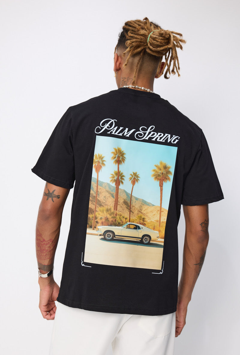 T-shirt Palm Spring noir