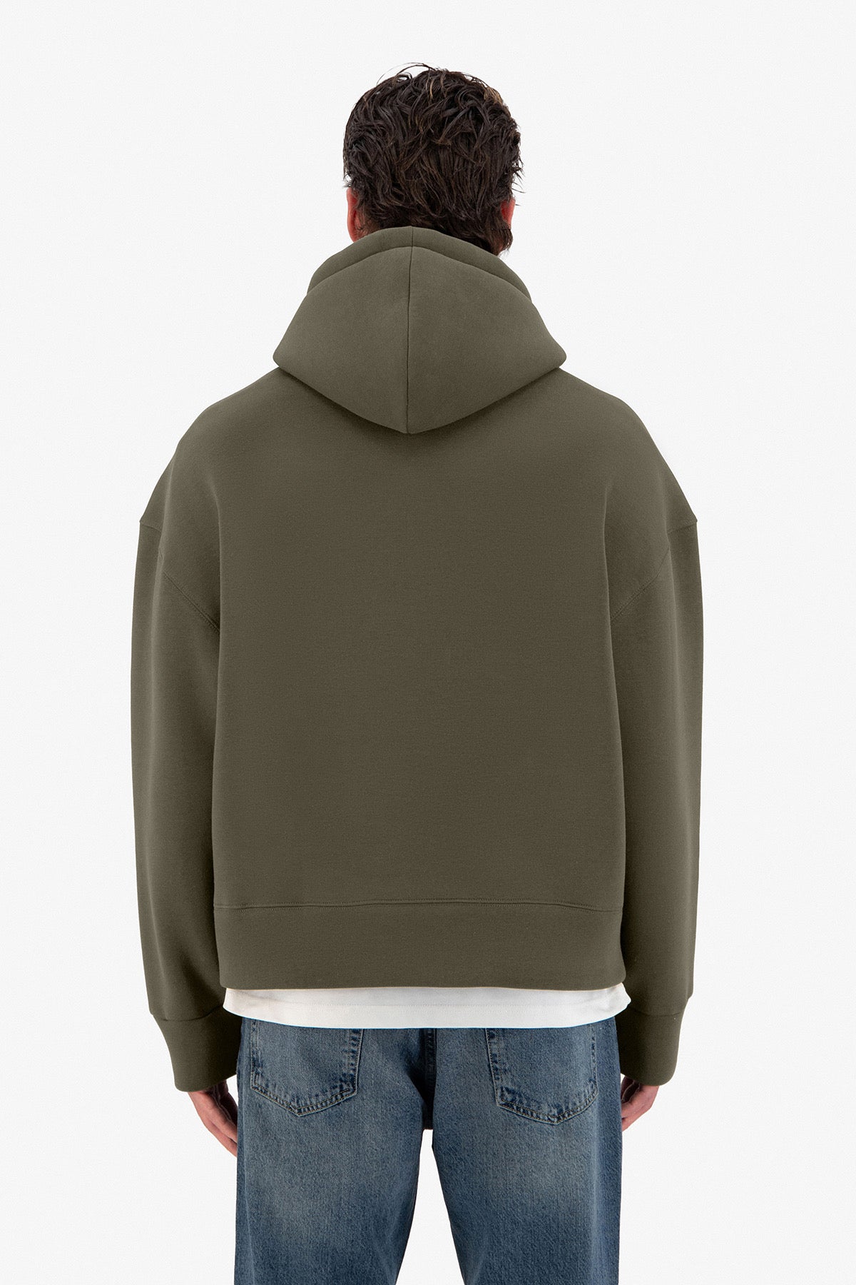 Sweat capuche kaki petit cœur