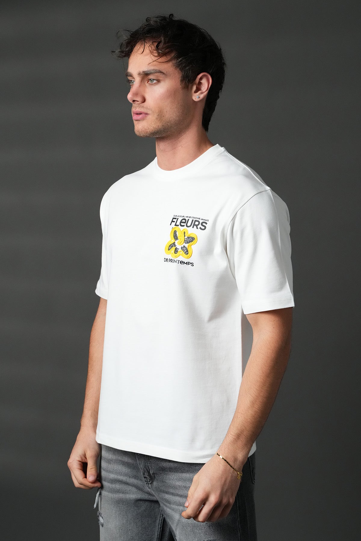 T-Shirt Fleur de printemps blanc