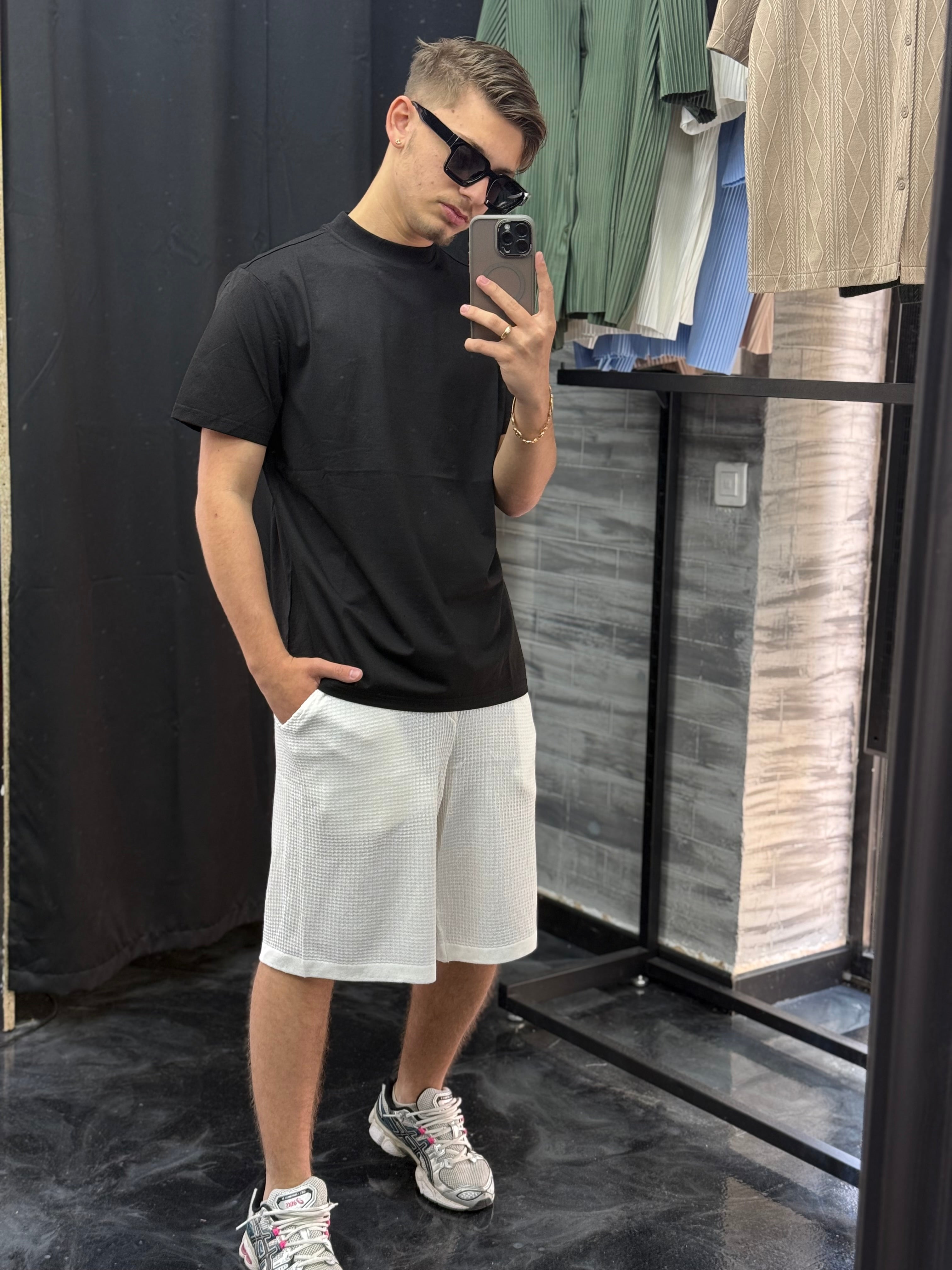 Short maille blanc
