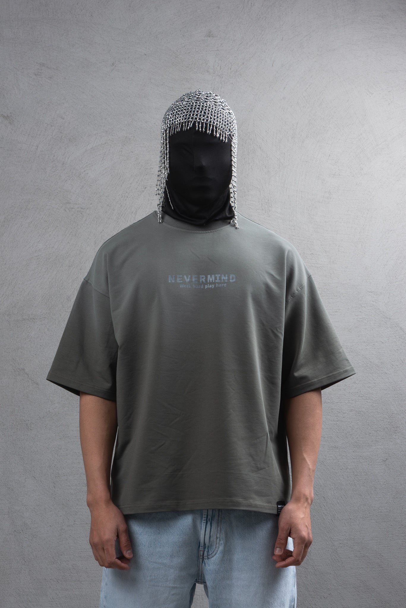 T-shirt Oversize Nevermind kaki