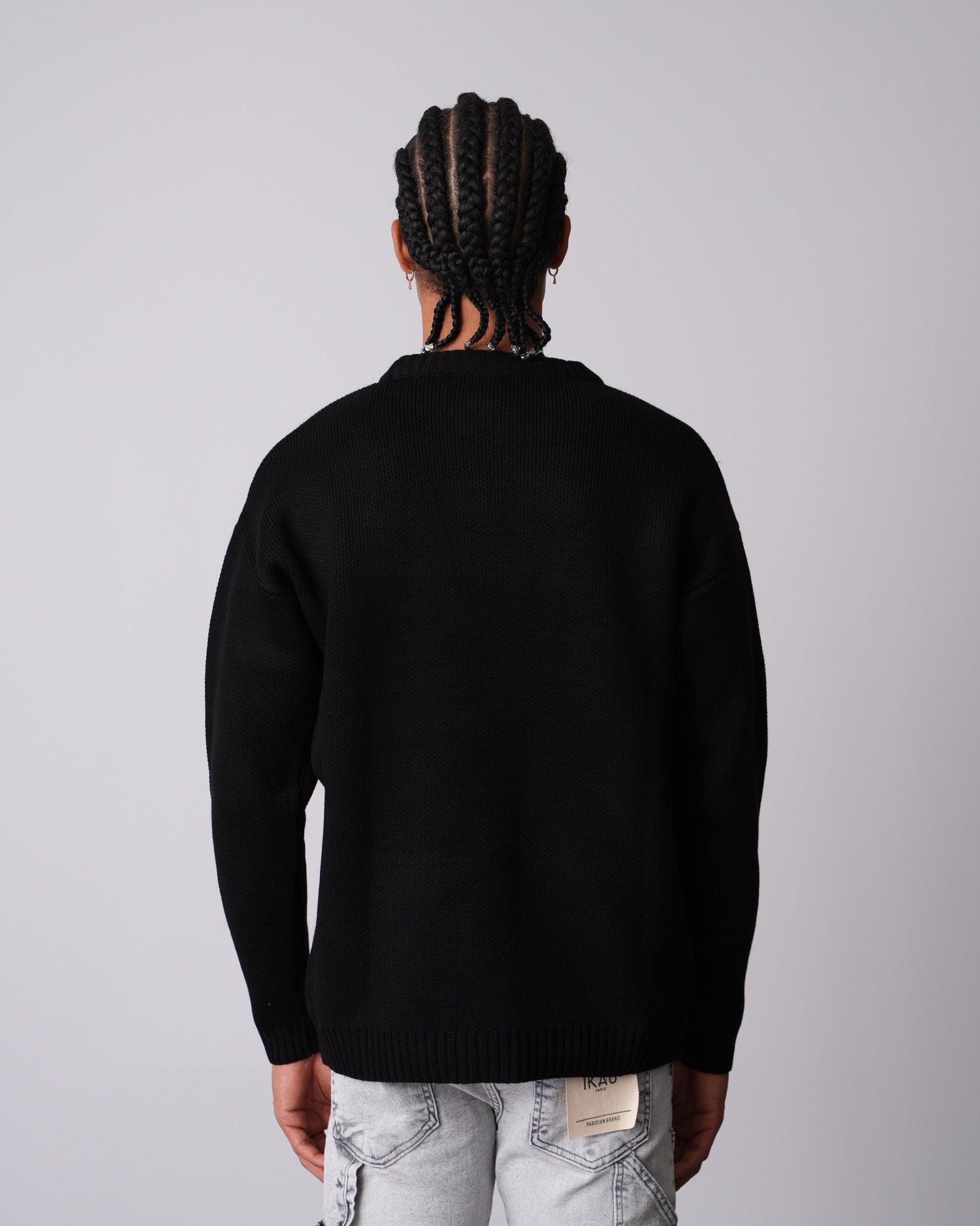 Pull maille noir H