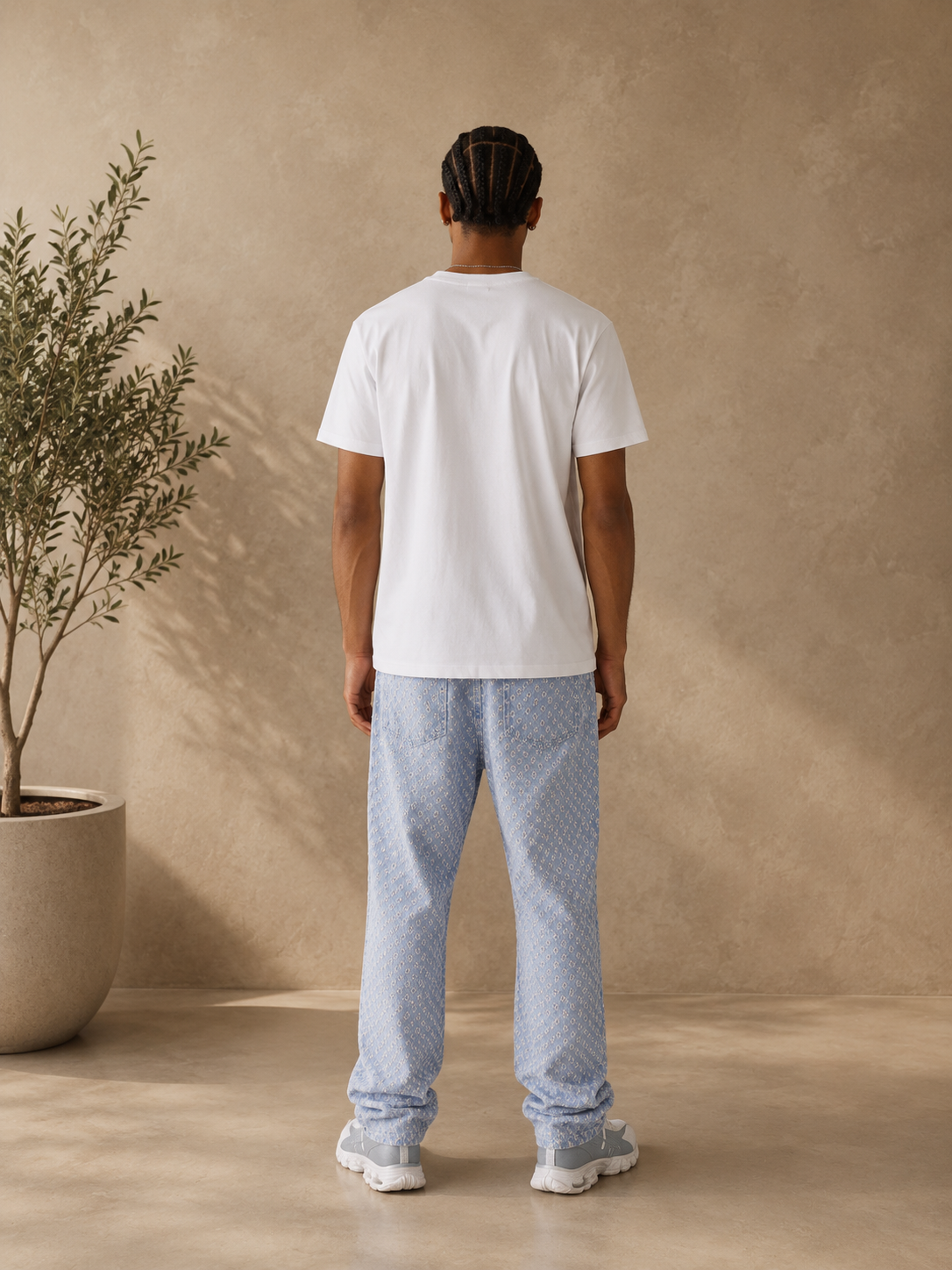 PXP - Pantalon Jean motif bleu ciel
