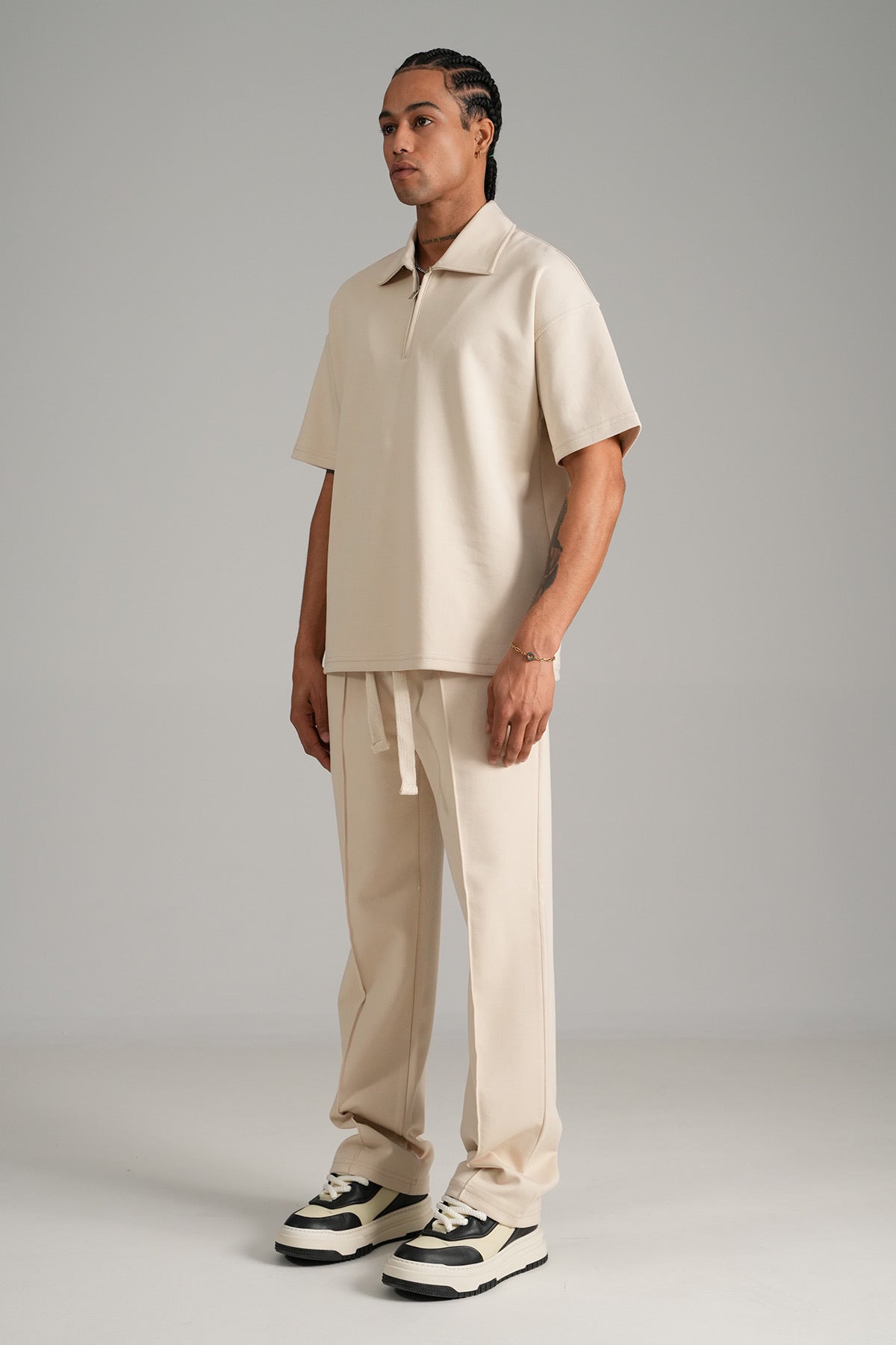 Ensemble beige Polo zip + pantalon