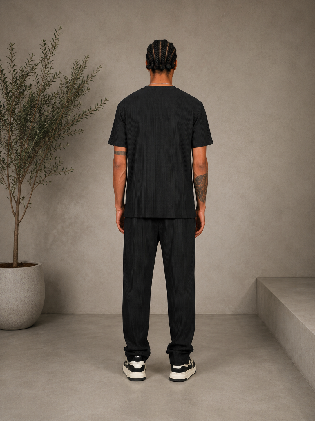 Ensemble Pablo noir T-shirt + pantalon
