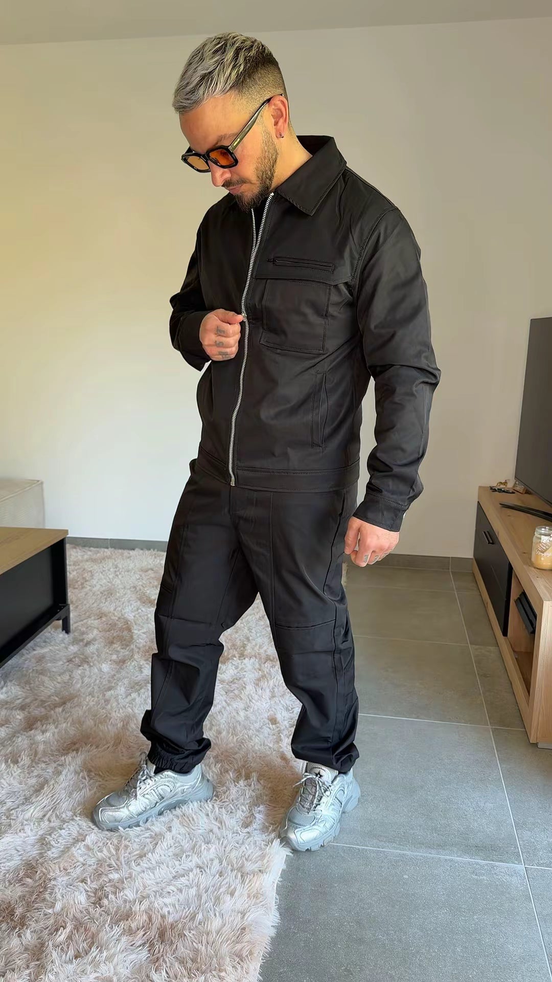 Ensemble zip imper noir