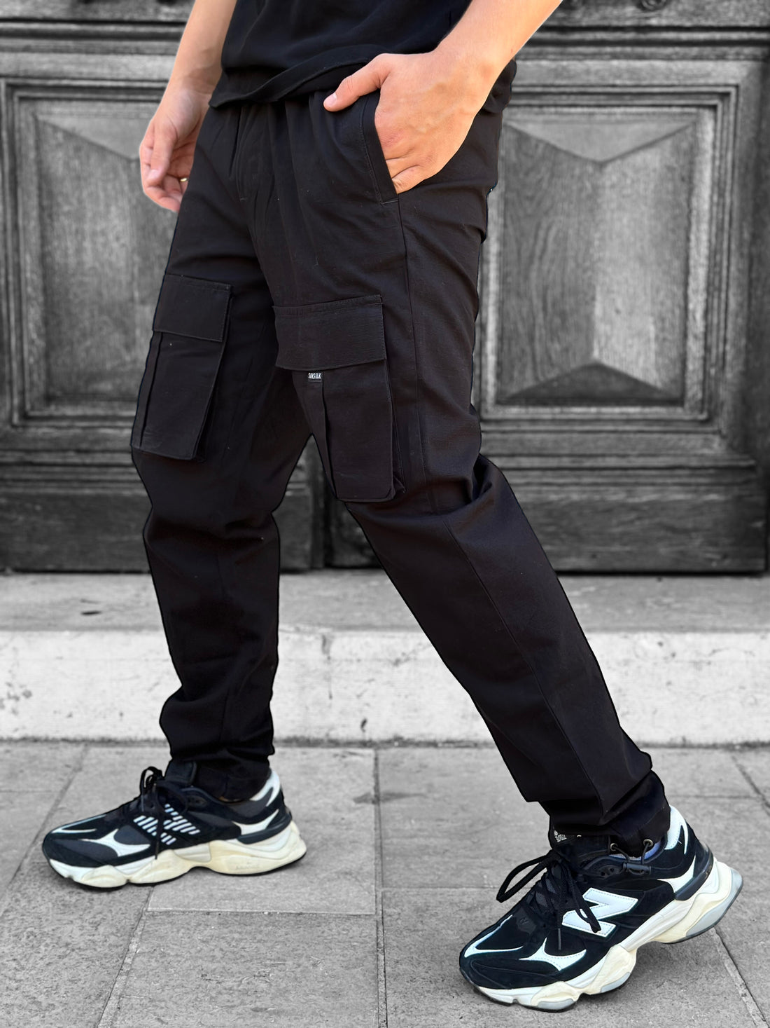 SikSilk - Black Ripstop Cargo Pants