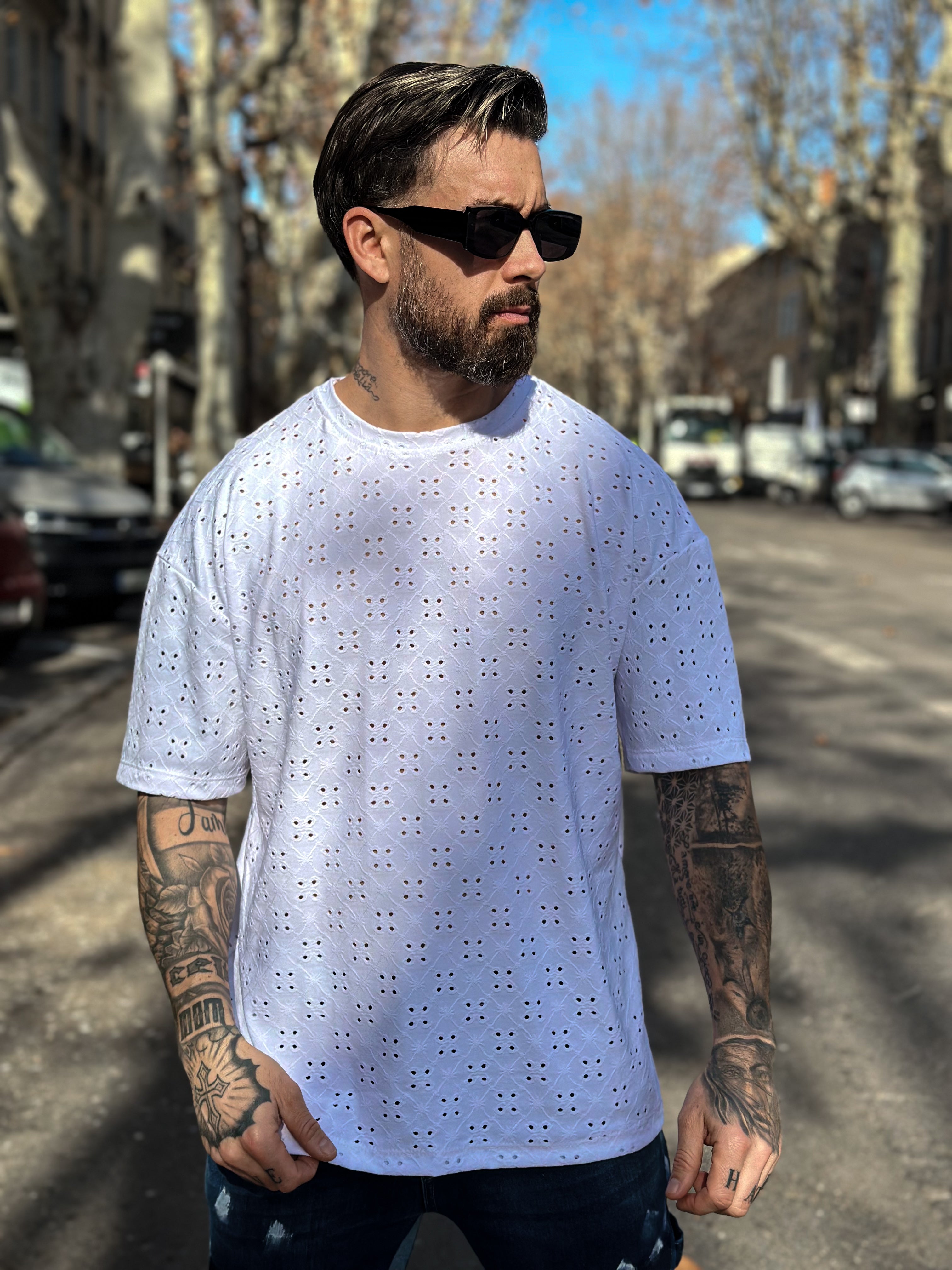 White knitted t-shirt