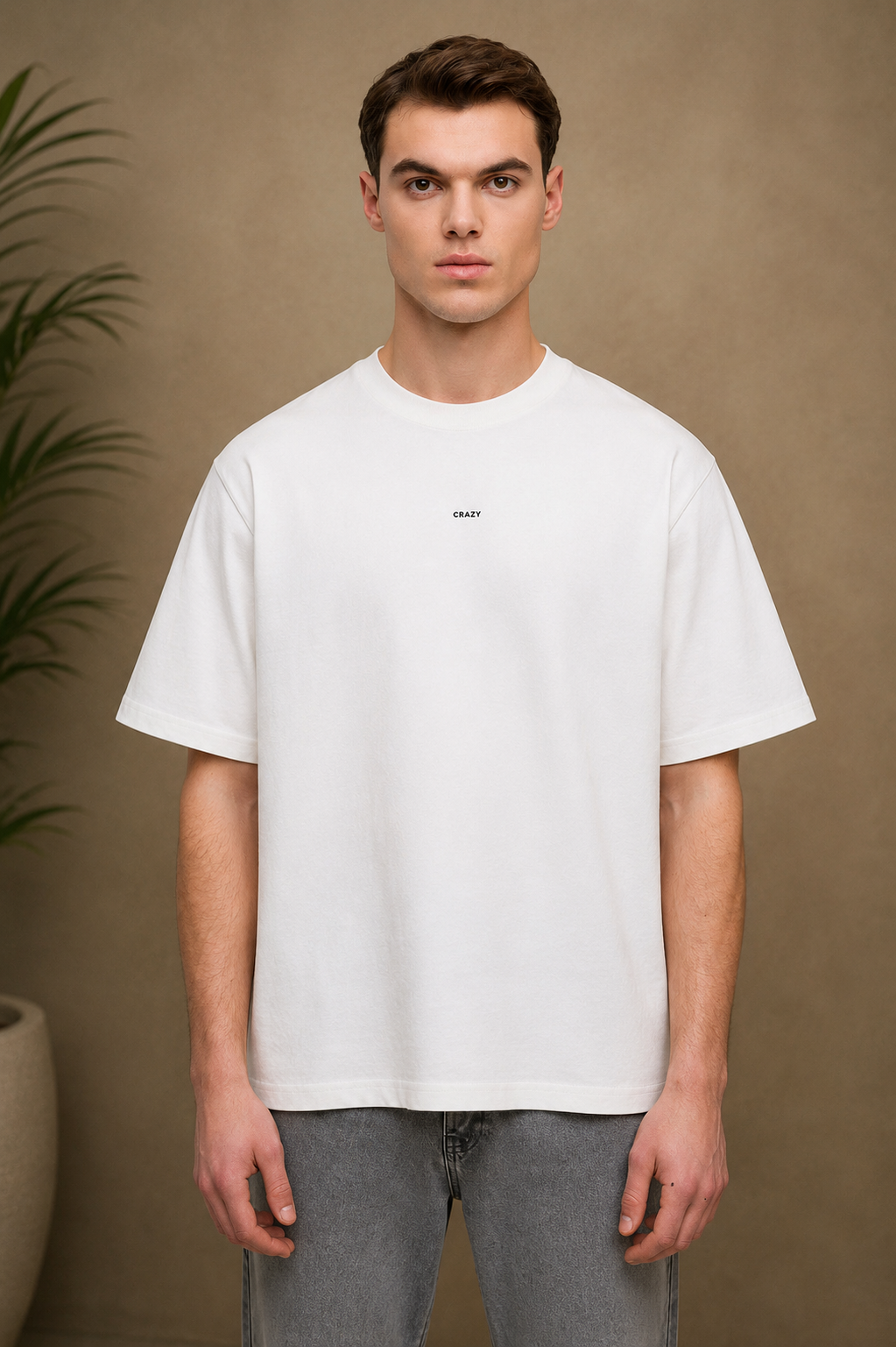 T-shirt Crazy blanc