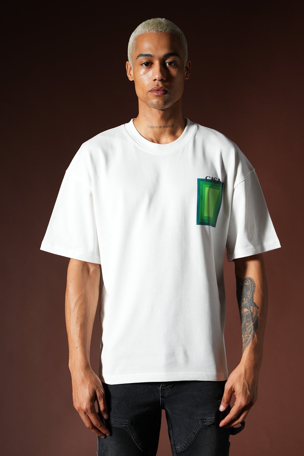T-Shirt Casa blanc / vert