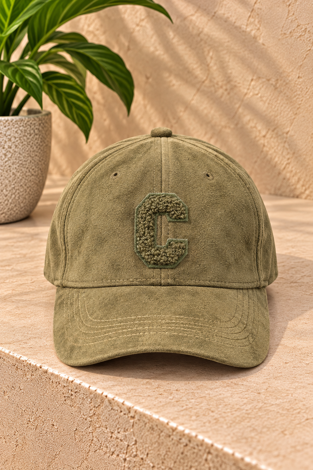 Casquette C daim kaki