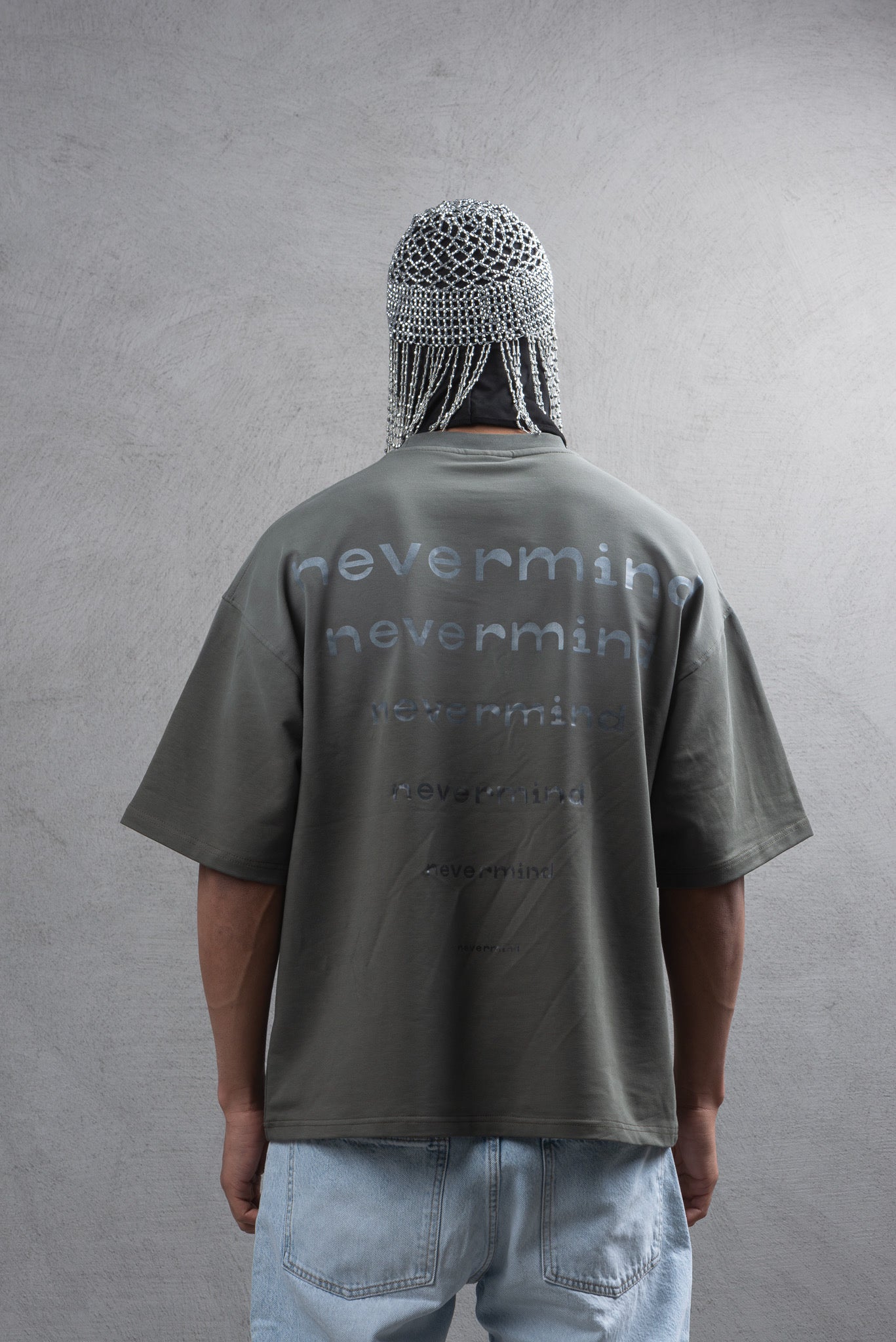T-shirt Oversize Nevermind kaki