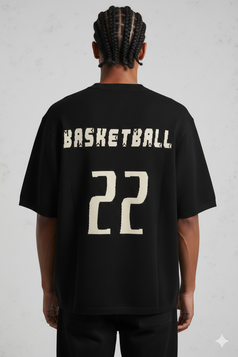 T-shirt épais noir Basketball