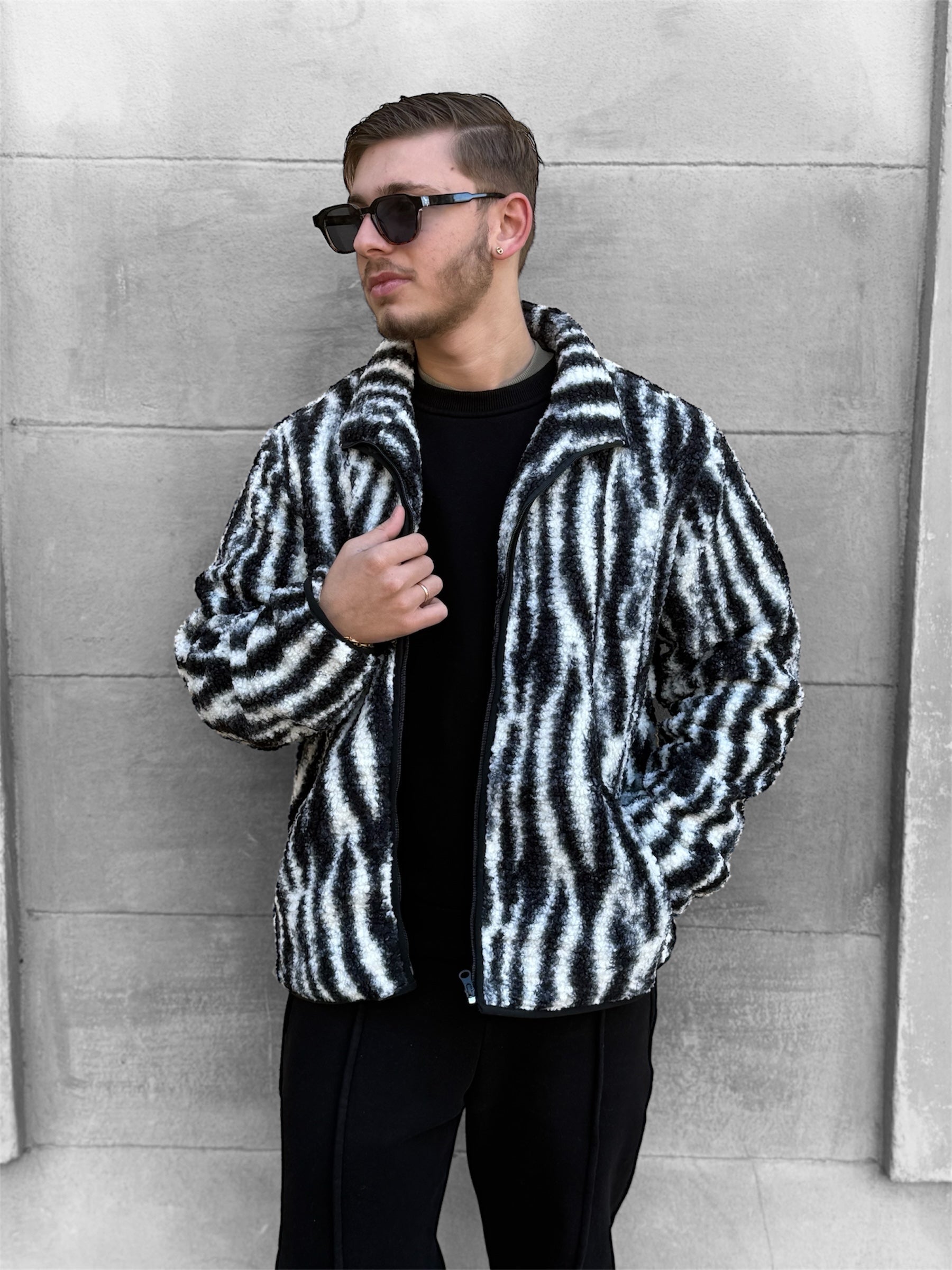 Veste laine zébrée