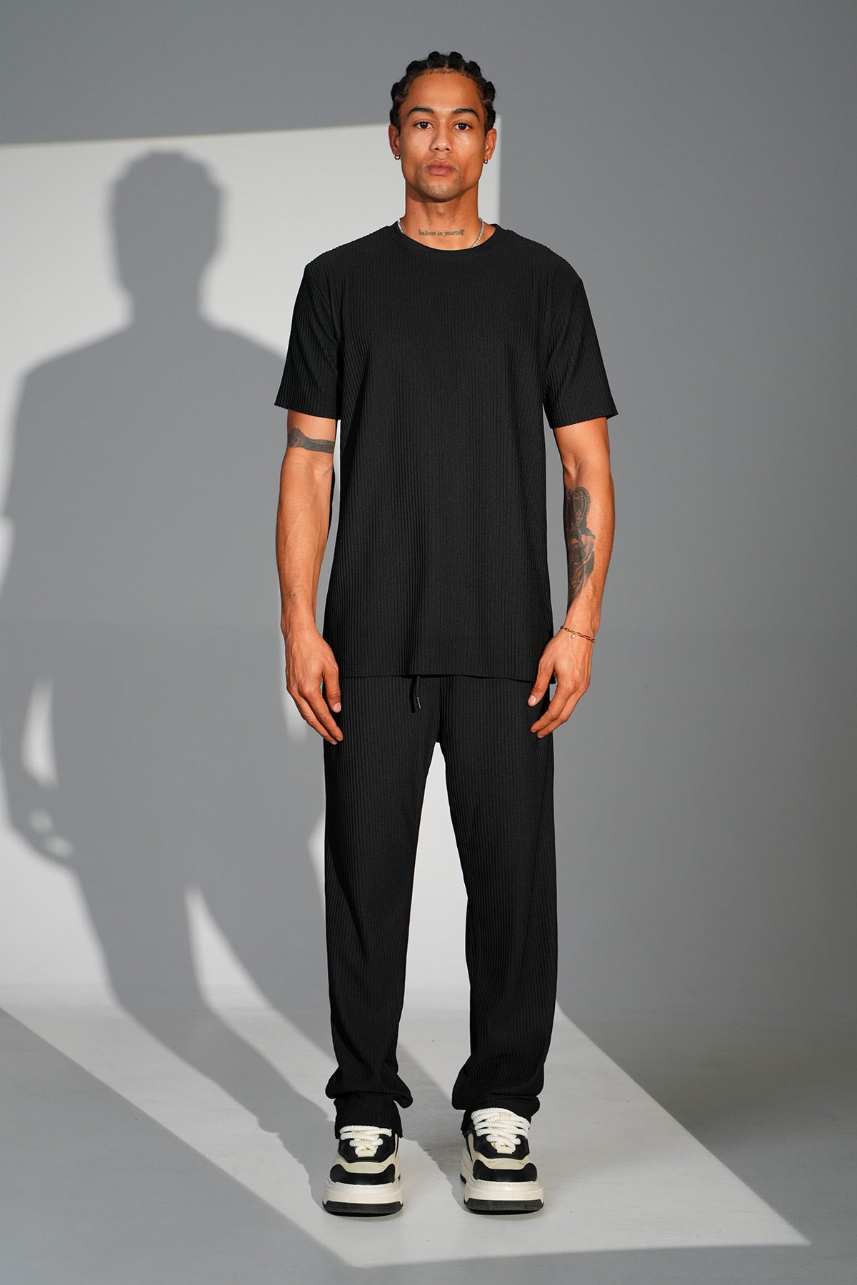 Ensemble Pablo noir T-shirt + pantalon