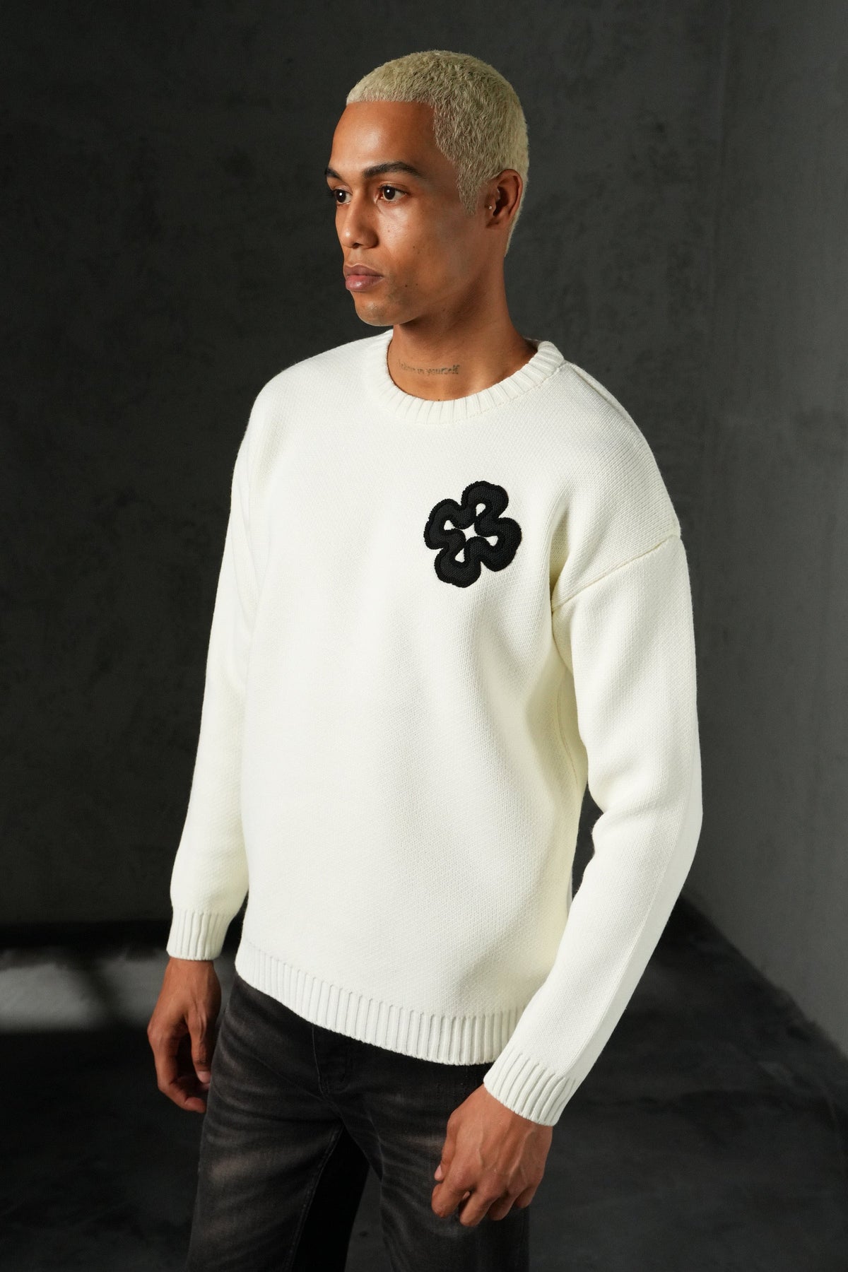 Pull Trèfle blanc