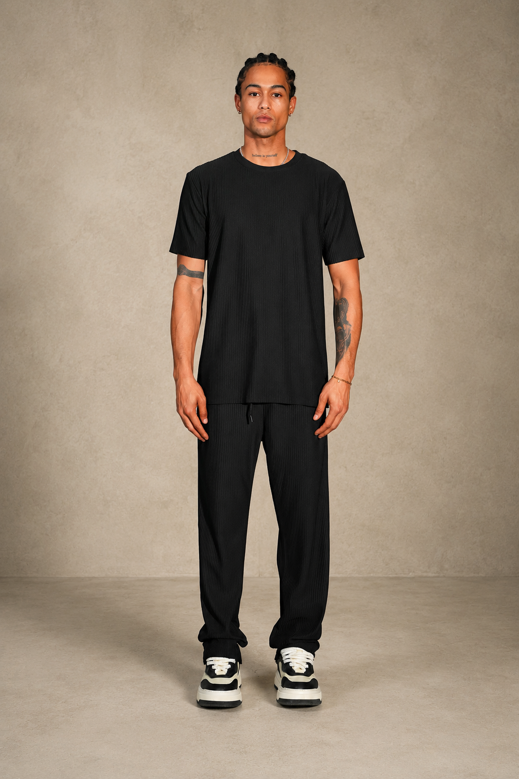 Ensemble Pablo noir T-shirt + pantalon